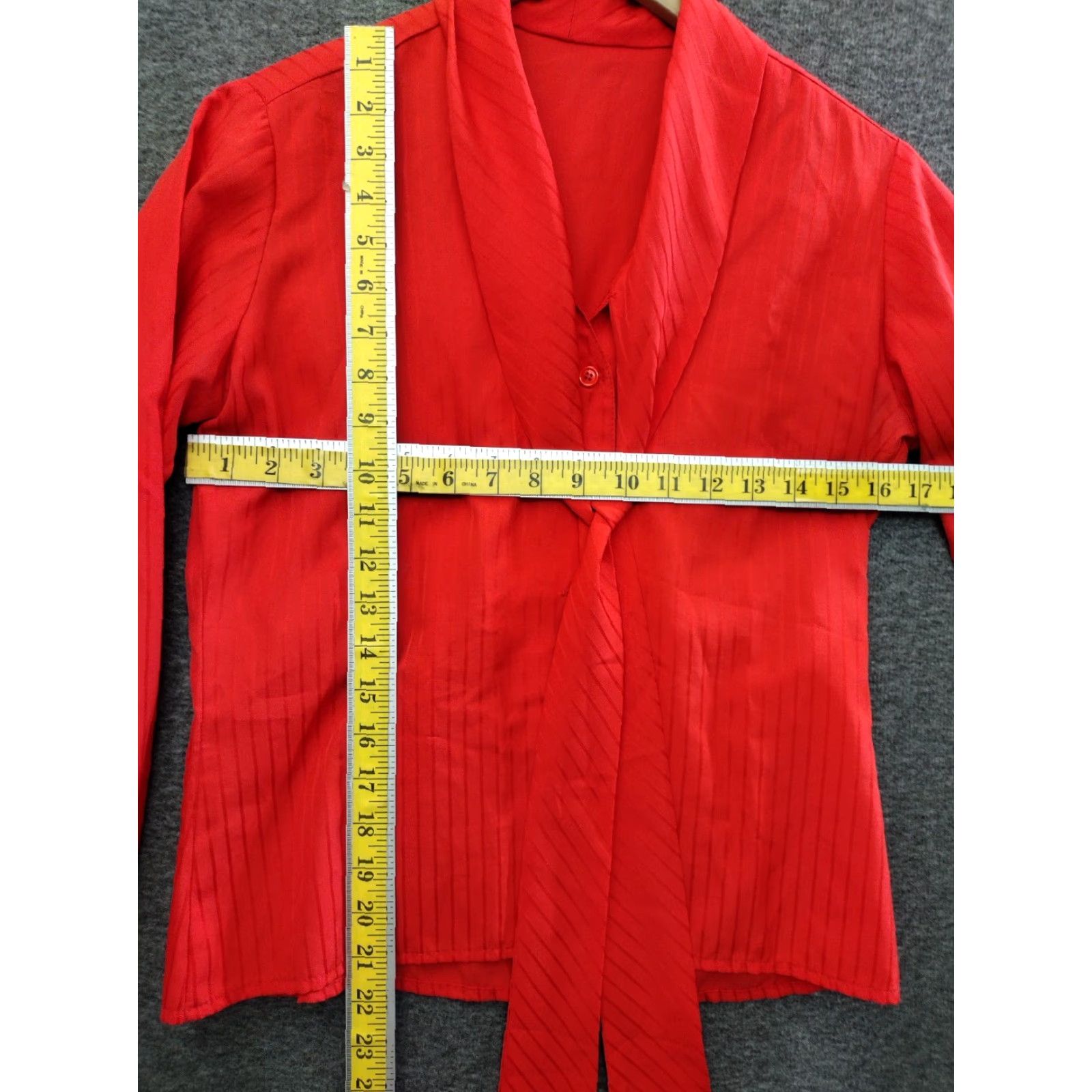 Vintage Unbranded Women's Red Tie Neck Blouse Size M Size M / US 6-8 / IT 42-44 - 4 Thumbnail