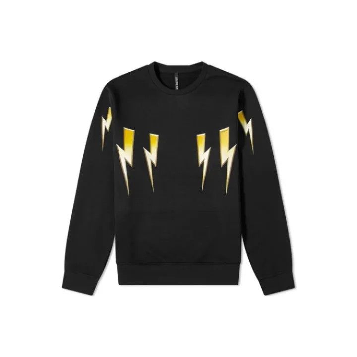 Neil Barrett Neil Barrett Lightning Graphic Sweatshirt for Men 0079 Size US S / EU 44-46 / 1 - 1 Thumbnail