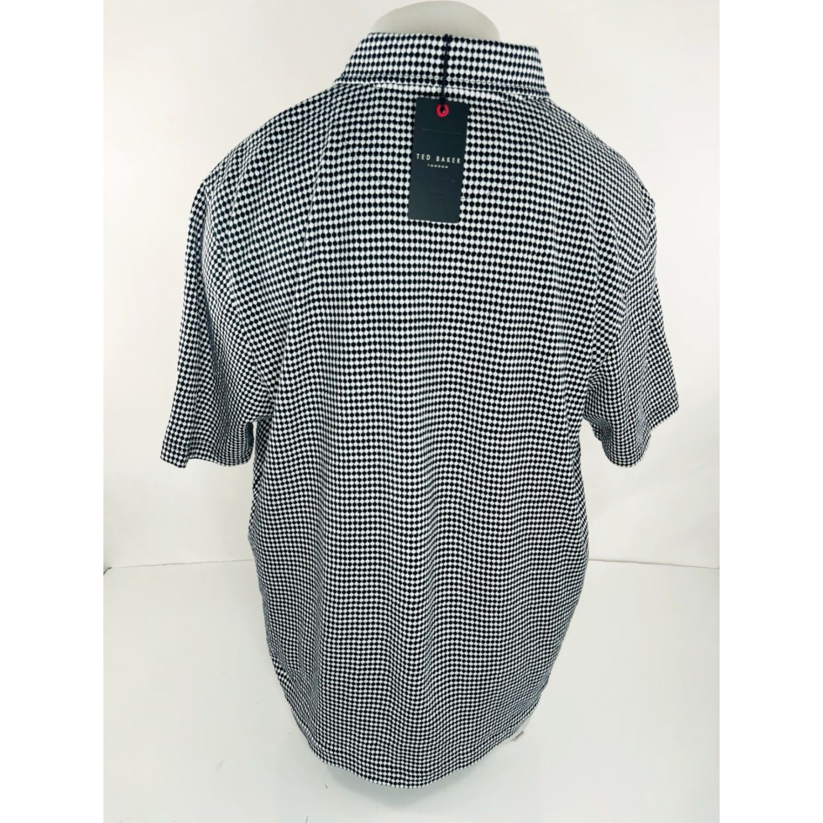 Ted Baker TED BAKER London Polo Shirt - Textured Geometric Zip Collar Men’s XS?M? Size M Black/White Shirt Size US M / EU 48-50 / 2 - 3 Thumbnail