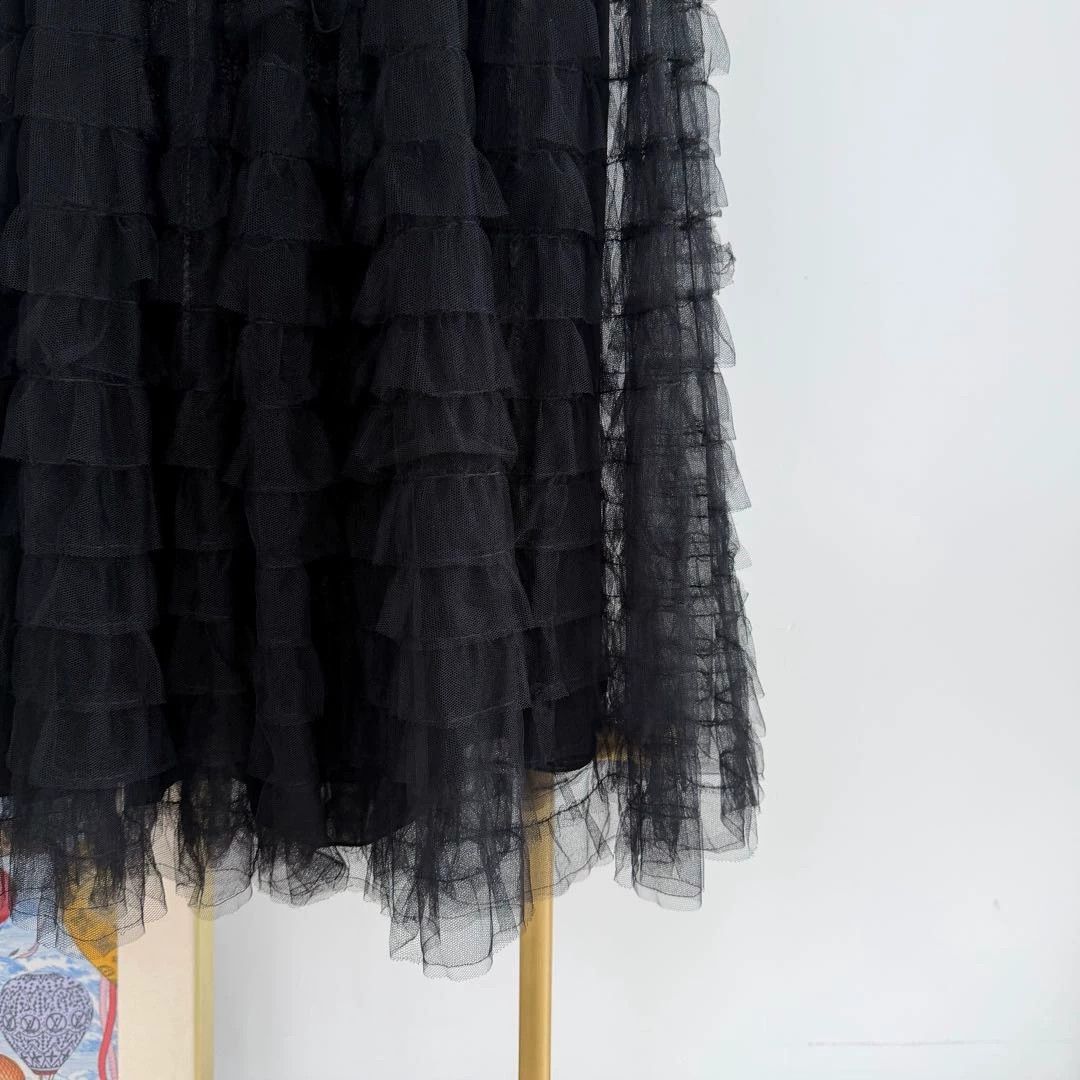 Dior Christian Dior women's Black Lace Long Skirt F36 Size 26" / US 2 / IT 38 - 4 Thumbnail