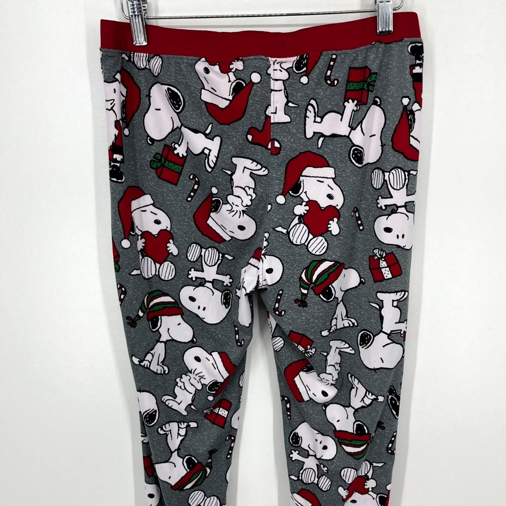 Vintage Munki Munki Peanuts Pajama Pants Men's L Gray Snoopy Christmas 2 Piece 100% Polyester Size US 33 - 5 Thumbnail
