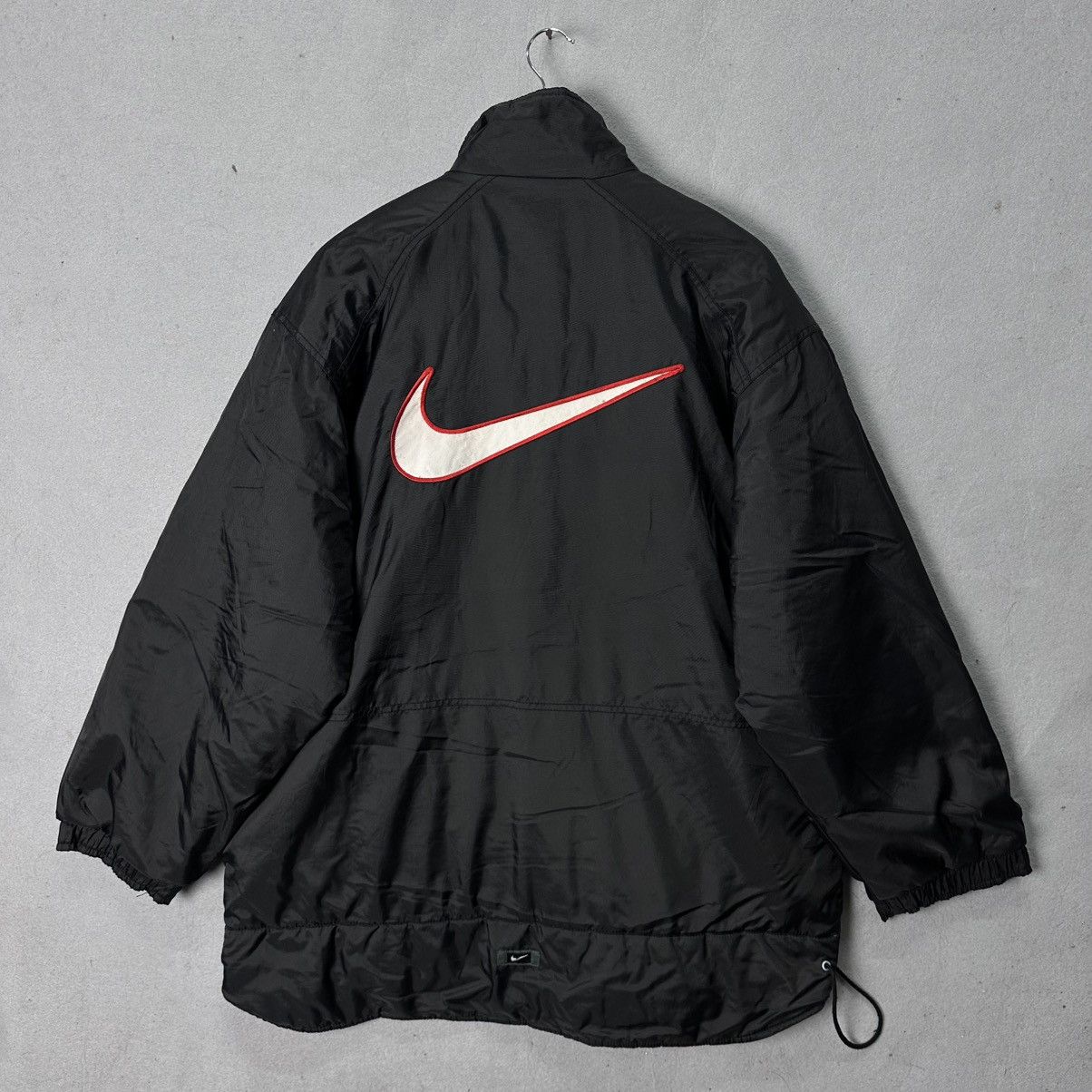 Nike Vintage Nike Big Swoosh Jacket Black Size US M / EU 48-50 / 2 - 2 Thumbnail