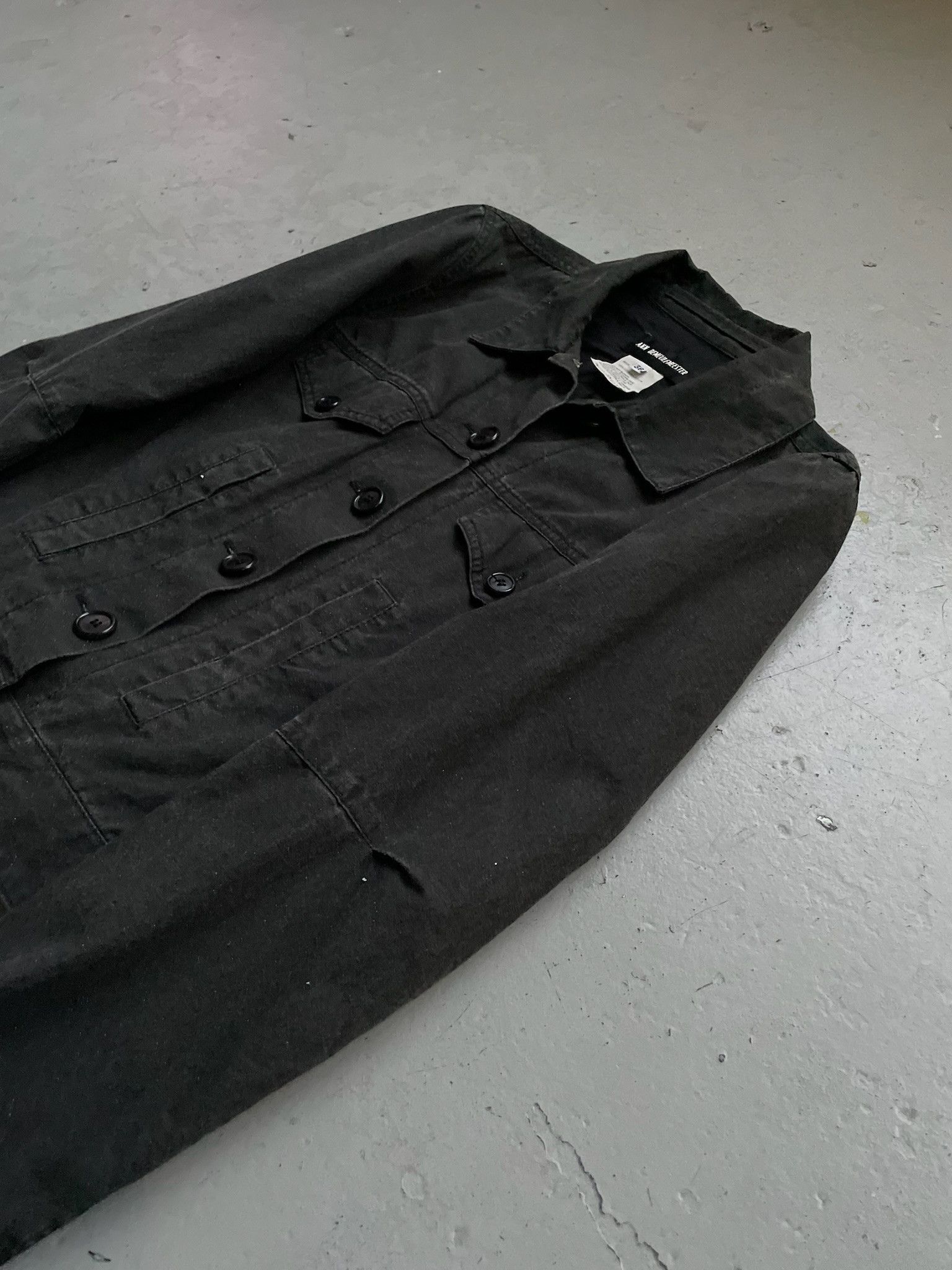 Ann Demeulemeester Ann Demeulemeester FW00 Charcoal Glitter Trucker Jacket Size XS / US 0-2 / IT 36-38 - 2 Thumbnail