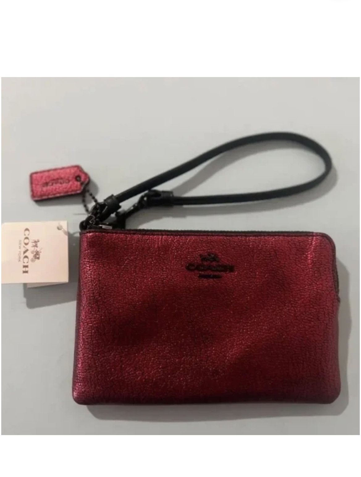Coach COACH Red Metallic Leather Wristlet Wallet Size ONE SIZE - 8 Thumbnail