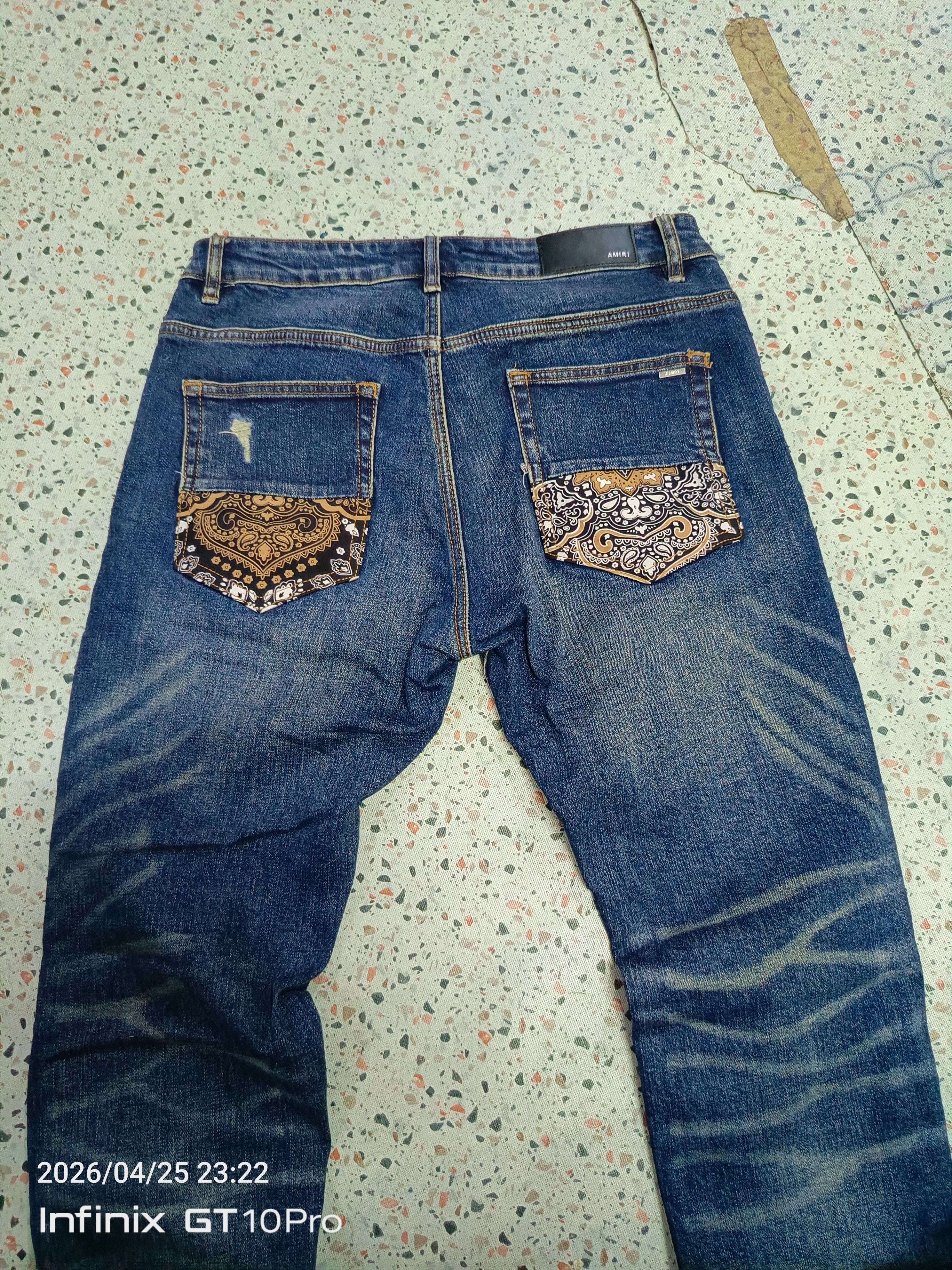 Vintage Amiri Leather Stitch Logo Jeans Size 32 Size US 32 / EU 48 - 4 Thumbnail