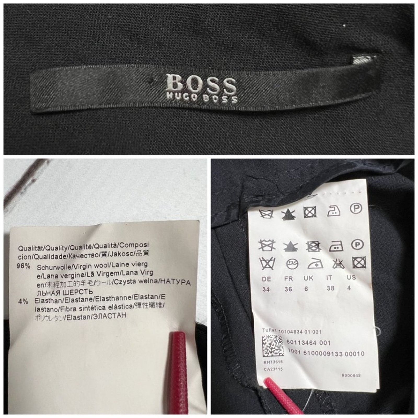 Hugo Boss Hugo Boss Tulia Virgin Wool Flare Trousers Black Size 4 Size 27" / US 4 / IT 40 - 3 Thumbnail