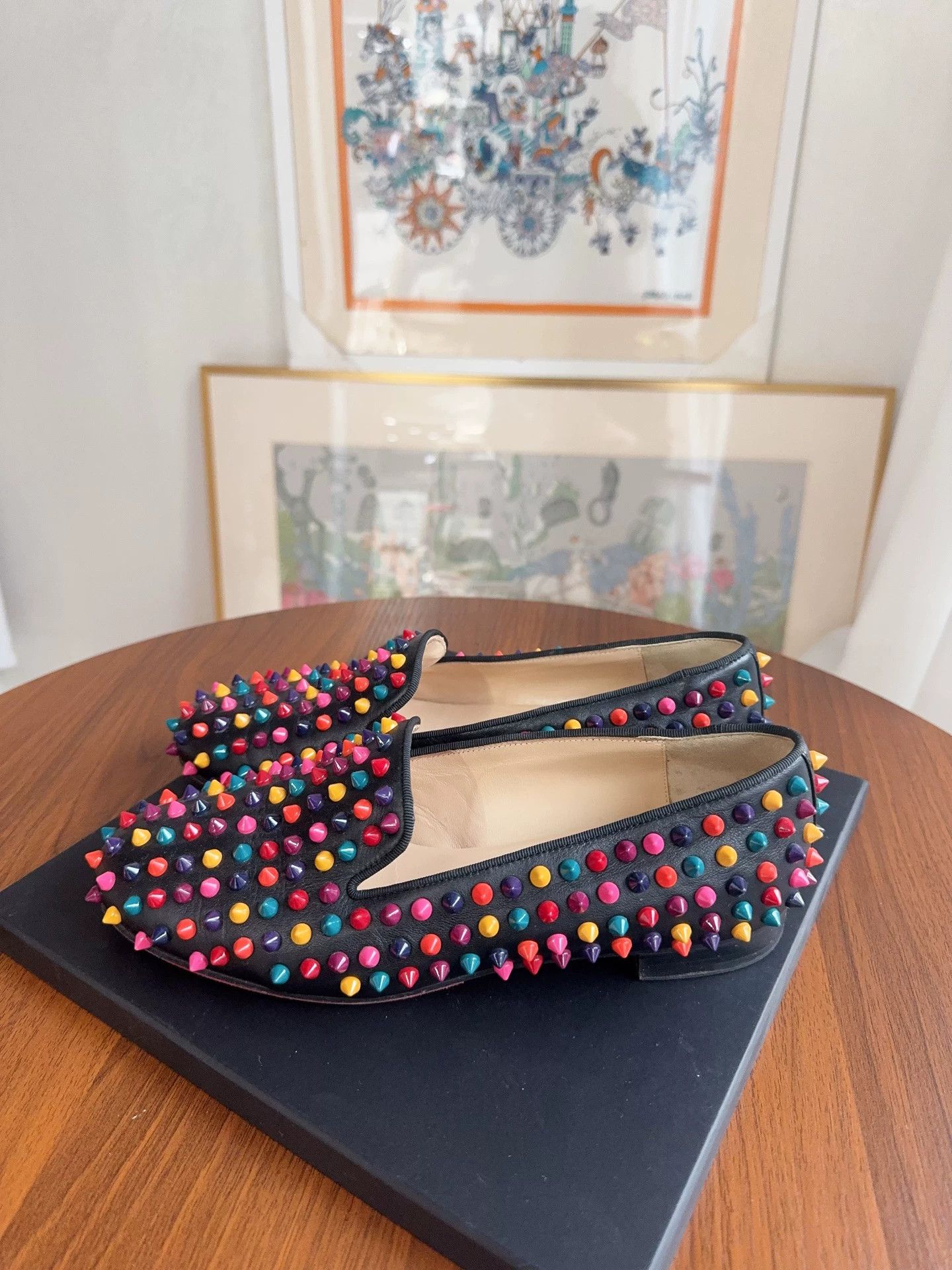 Christian Louboutin CL Rainbow Studs Loafer 97 New 38.5 Size US 7.5 / IT 37.5 - 4 Thumbnail