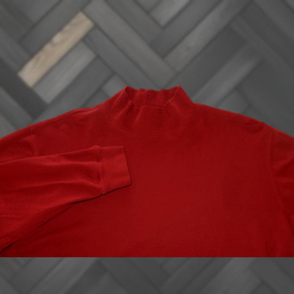 Vintage L.L. Bean Men's Sweater Pullover Mock Neck Size M Red Classic Clothing Size US M / EU 48-50 / 2 - 1 Thumbnail