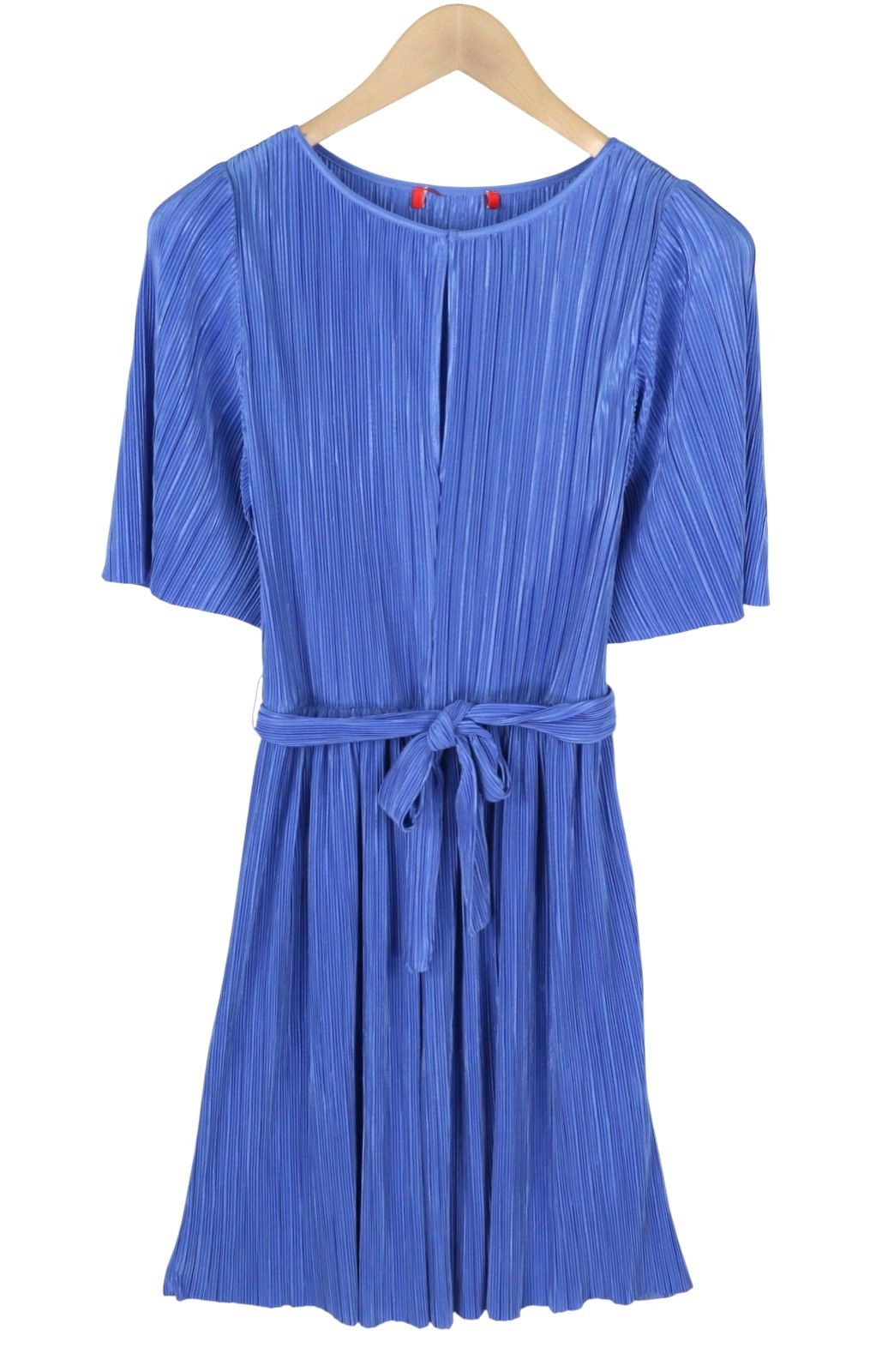 MAX&Co. XS Blue Textured Belted Short Sleeve Mini Dress 88915 Size XS / US 0-2 / IT 36-38 - 2 Thumbnail