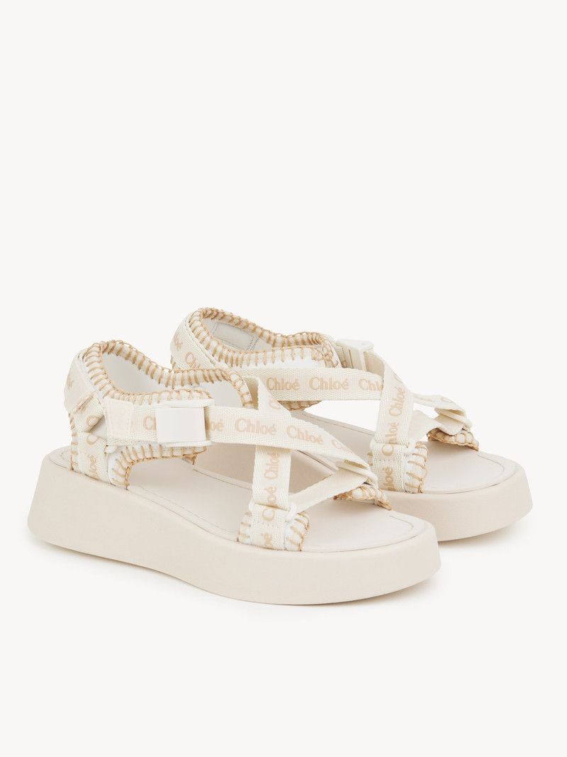 Chloe o1loc1c11125 Mila Sandals in Vanilla Ice Size US 7 / IT 37 - 2 Thumbnail