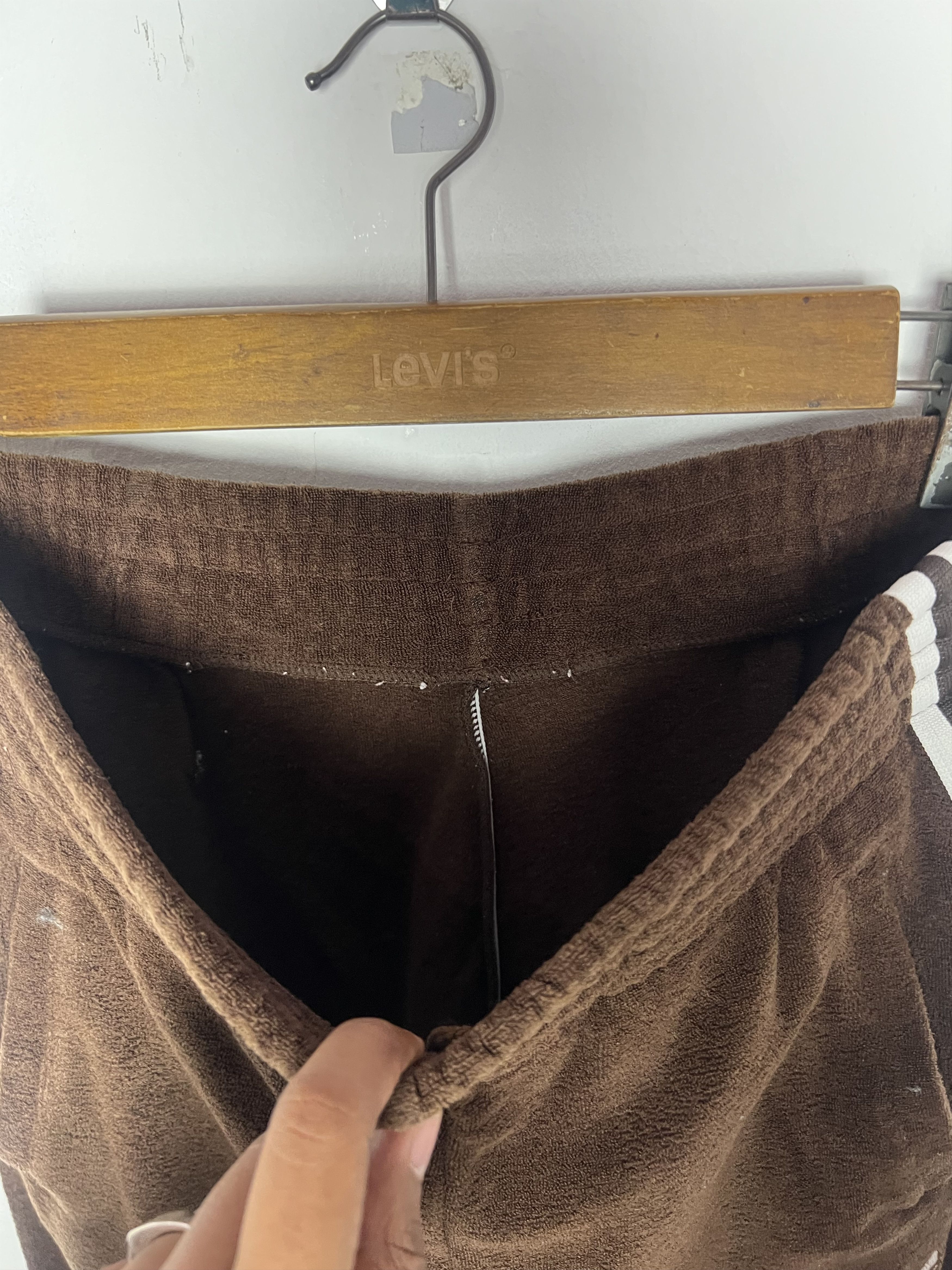 Adidas Vintage Adidas Brown Velour Striped Japan Made Track Pant Size US 29 - 8 Thumbnail