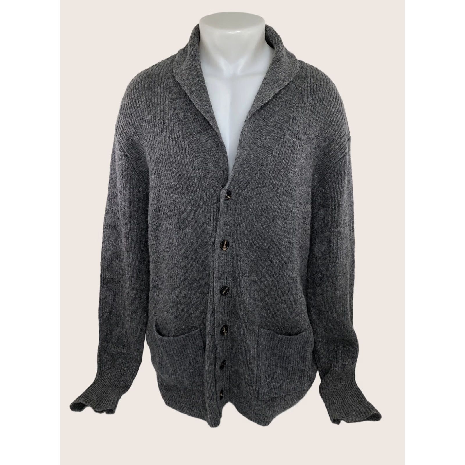 Vintage Line Of Trade Sweater Mens XL Gray NEW UNWORN Cardigan SHETLAND WOOL Size US XL / EU 56 / 4 - 1 Thumbnail