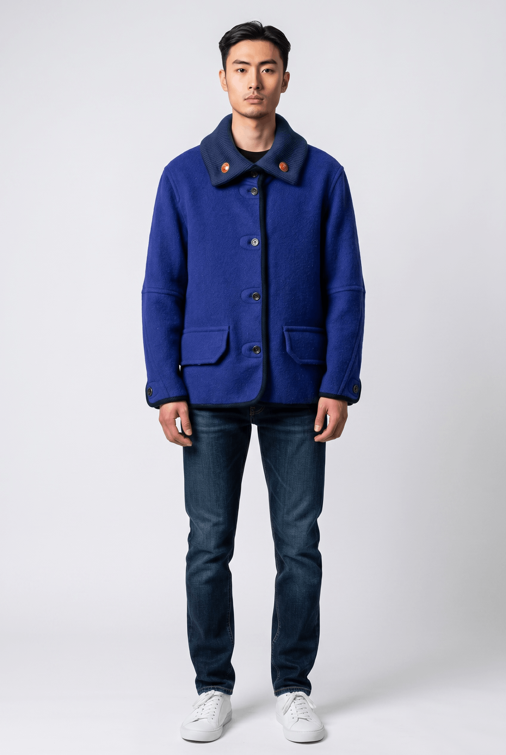 mercibeaucoup Mercibeaucoup A-net Blue Wool Short Coat Boxy Jacket Size US M / EU 48-50 / 2 - 1 Thumbnail
