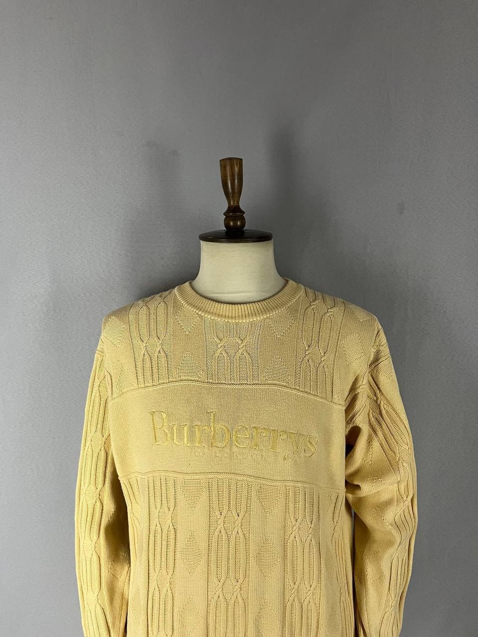 Burberry Burberry Vintage Sweater Yellow Rare Size US XL / EU 56 / 4 - 2 Thumbnail