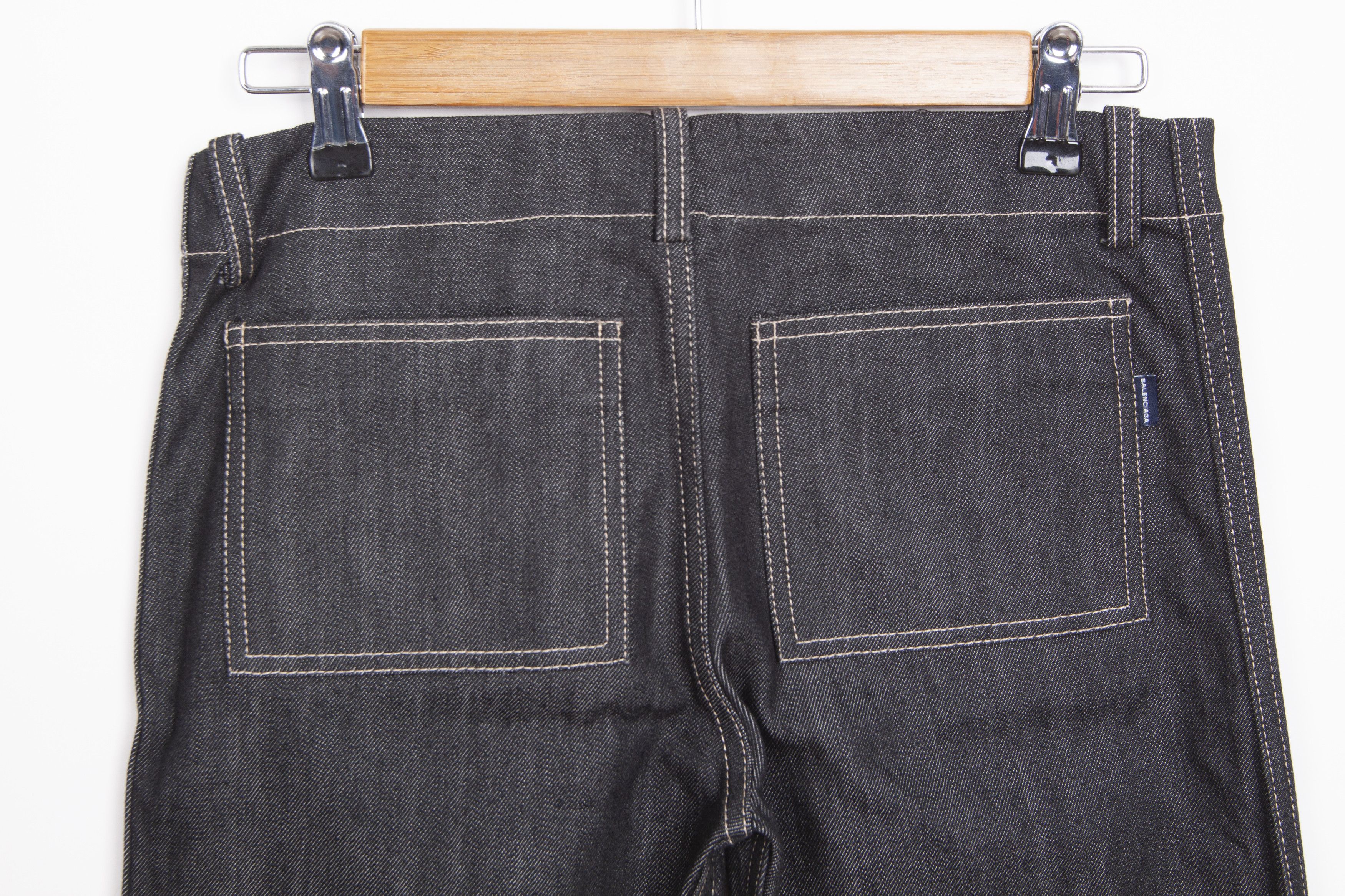 Balenciaga BALENCIAGA Denim Women's Flared Black Jeans Low-Rise Dark Size 27" / US 4 / IT 40 - 3 Thumbnail