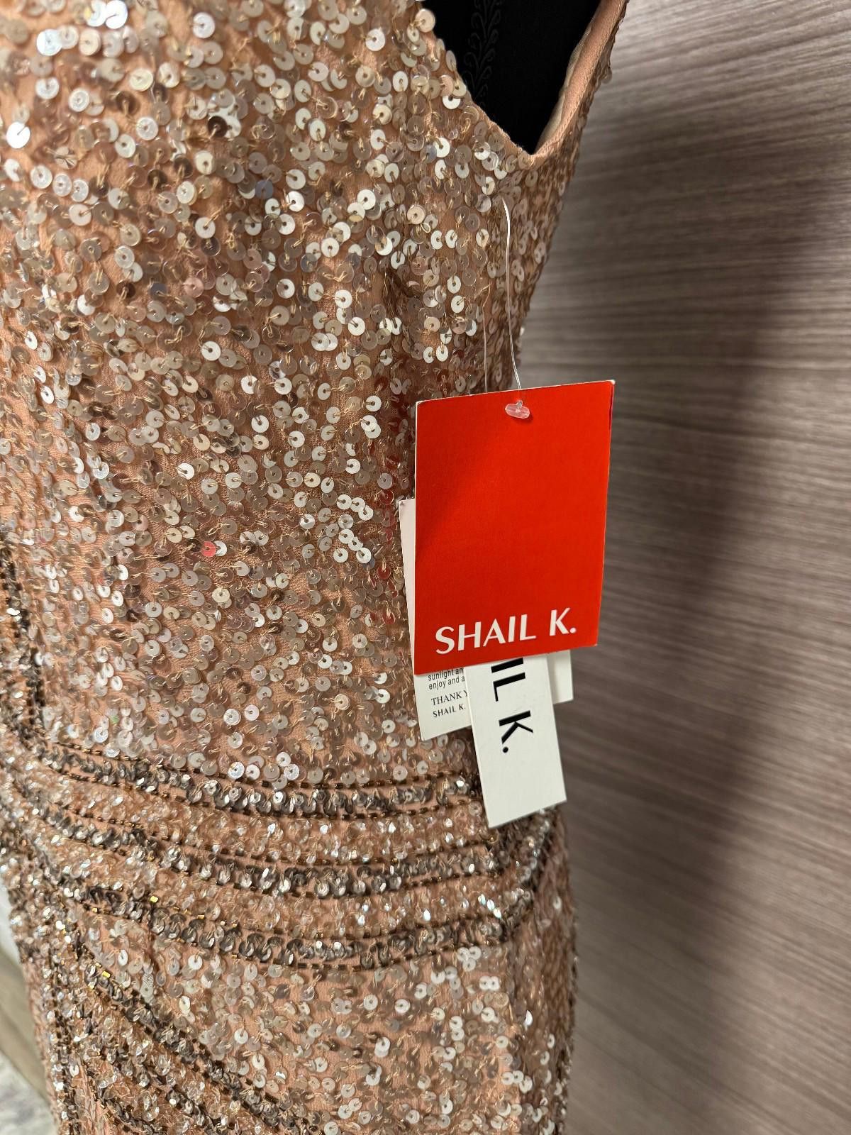 Other Shail K Sequin Cocktail Dress Sz 8 Rose Gold Sleeveless Silk Size M / US 6-8 / IT 42-44 - 4 Thumbnail