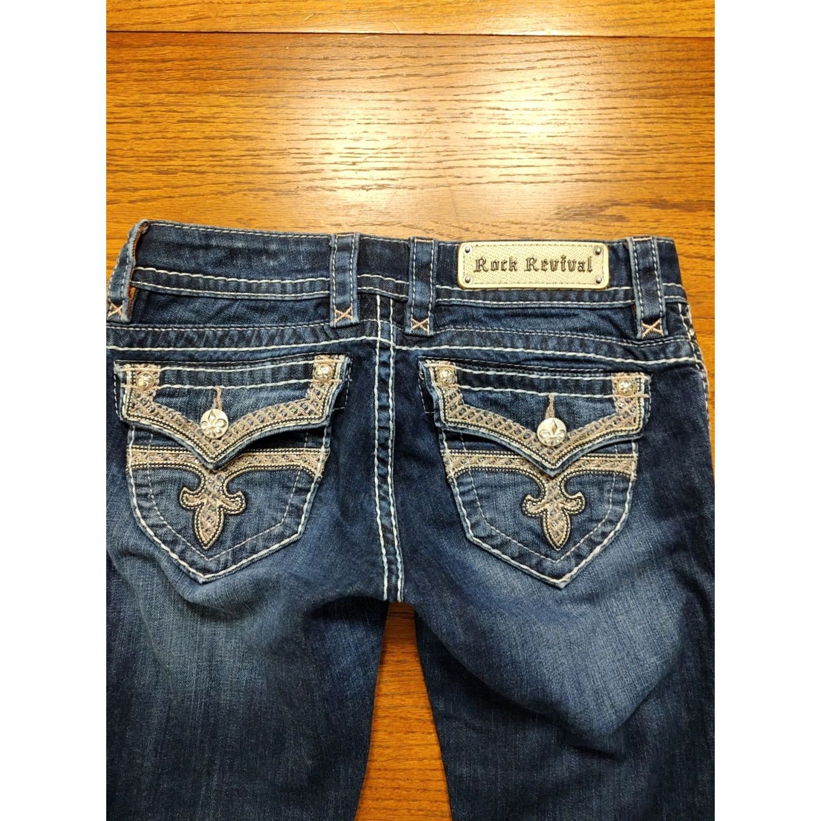 Vintage Rock Revival Jen Skinny Jeans Womens Tag 26 X 27 Inseam Blue Denim Size 26" / US 2 / IT 38 - 3 Thumbnail