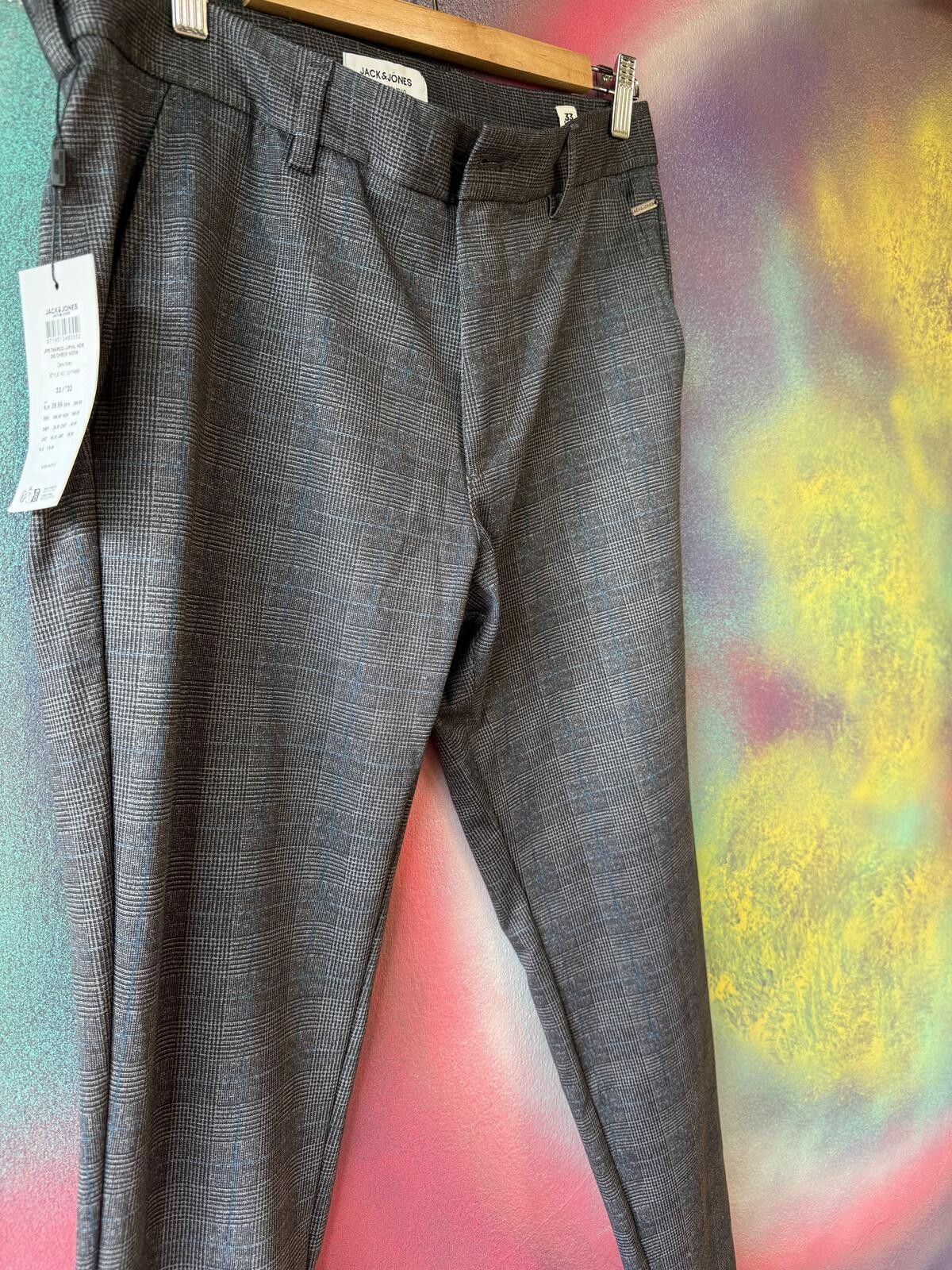 Other Jack &jones Men’s Grey inteelligence slim fit check trouser Size US 32 / EU 48 - 4 Thumbnail