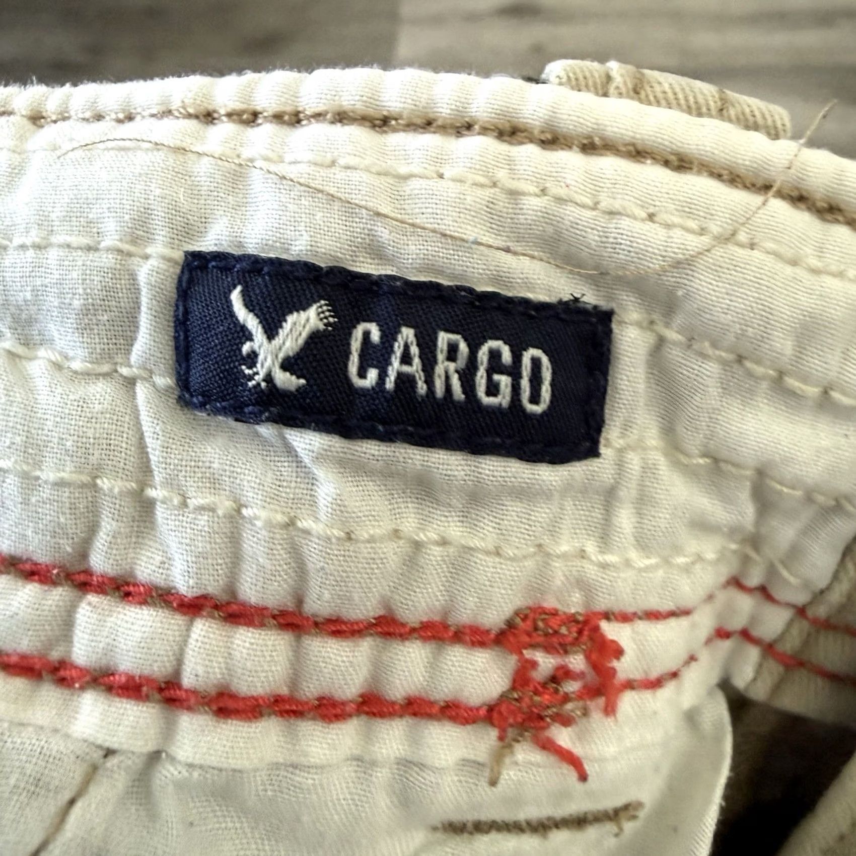 American Eagle Outfitters American Eagle Cargo Shorts Mens 26 Khaki Tan 100% Cotton Casual Size US 26 / EU 42 - 5 Thumbnail