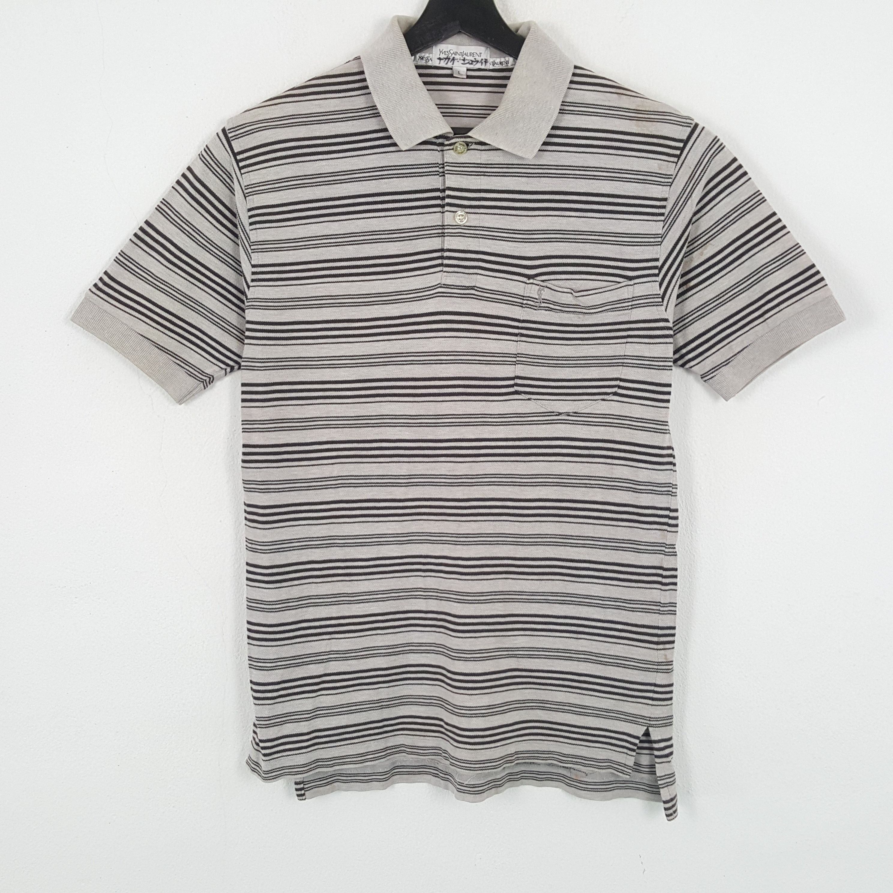 Vintage × Yves Saint Laurent YVES SAINT LAURENT Polos Casual Style Pocket Design Size US L / EU 52-54 / 3 - 1 Thumbnail