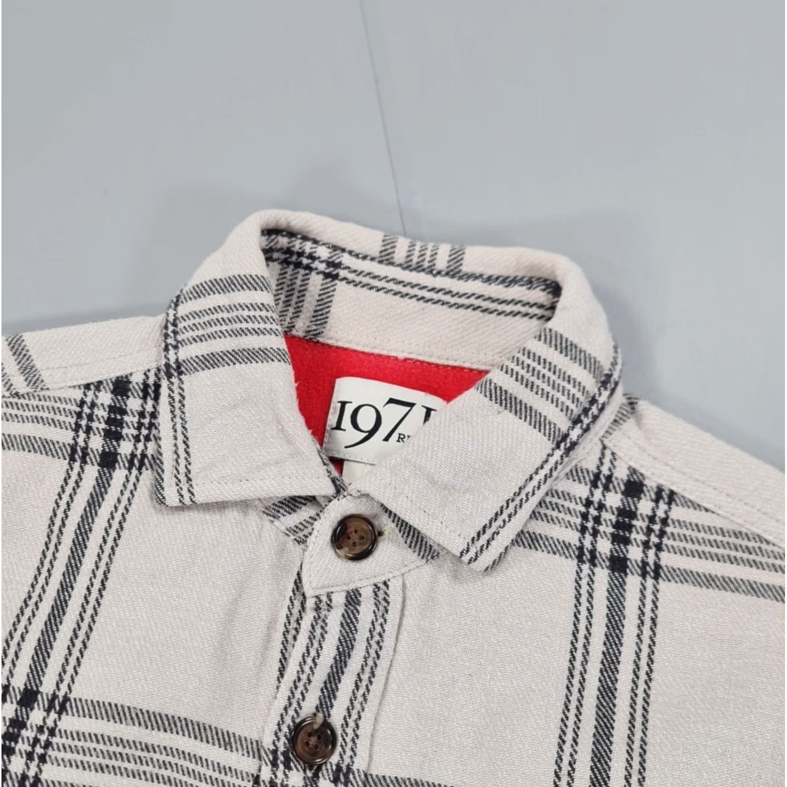 Reiss REISS 1971 Mens Shirt Grey Small Flannel Check Norton Western Button Up Size US S / EU 44-46 / 1 - 2 Thumbnail