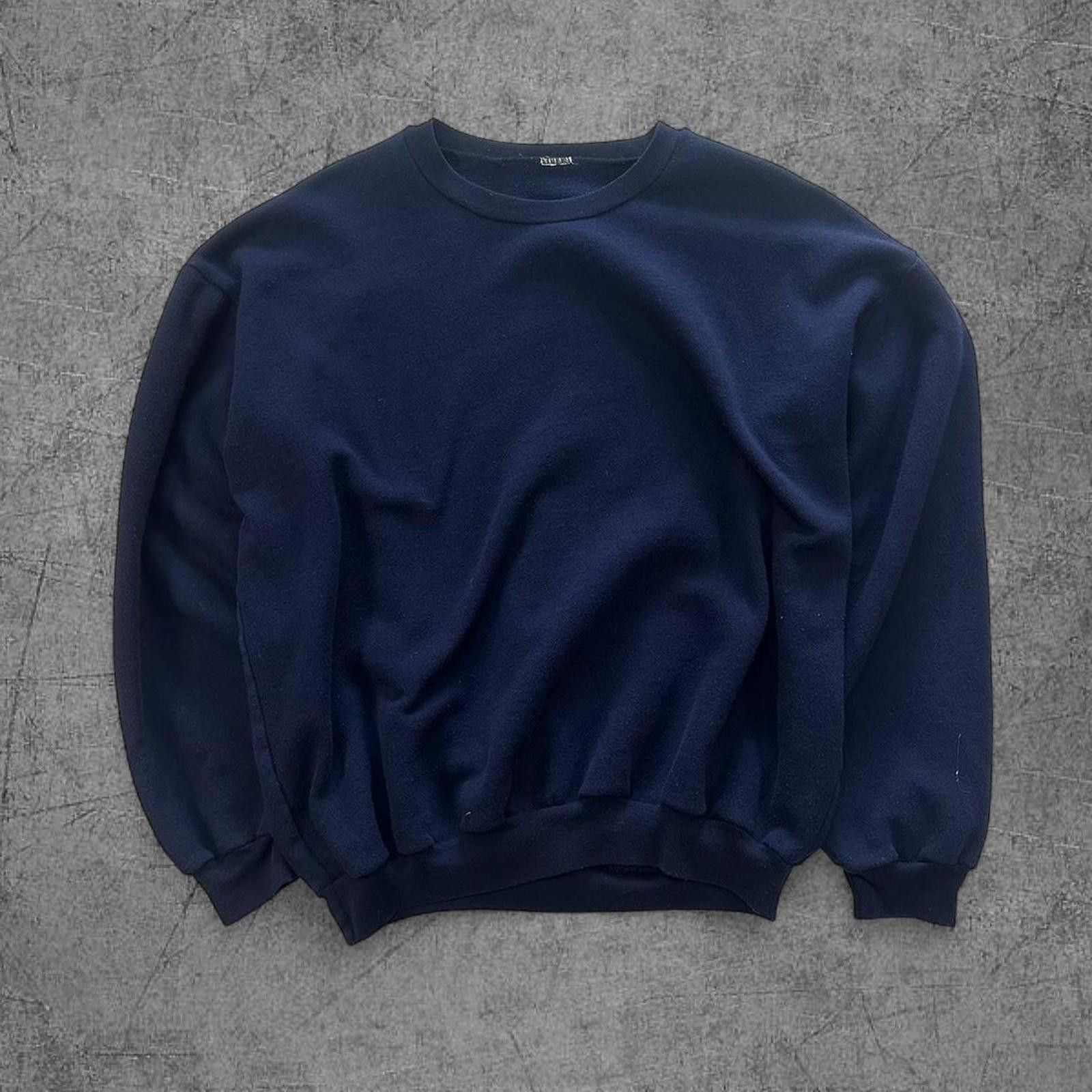 Vintage Vintage Boxy Blank Navy Crewneck Size US L / EU 52-54 / 3 - 1 Thumbnail