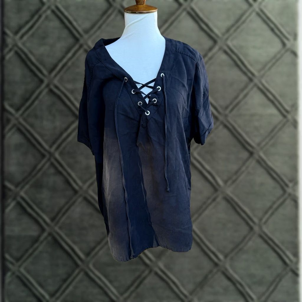 Vintage Matty M Blouse Linen Blend Black Top XL Women Casual Size XL / US 12-14 / IT 48-50 - 1 Thumbnail