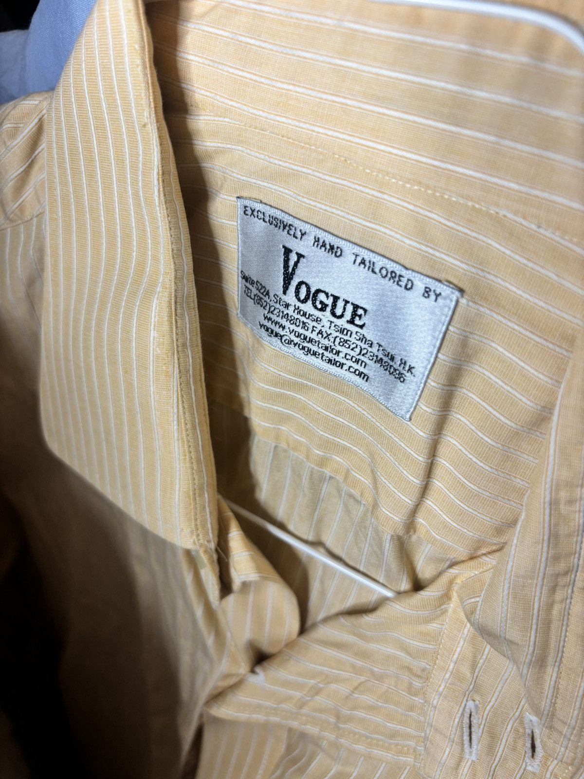 Vogue Vogue Yellow Striped Shirt Size US M / EU 48-50 / 2 - 2 Thumbnail