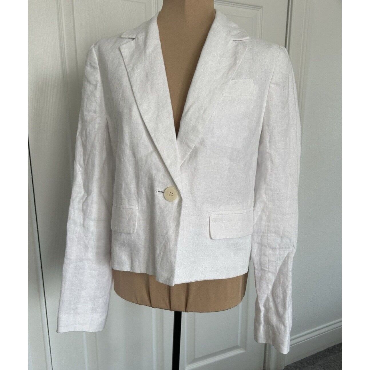 Madewell Madewell The Sutter Cropped Blazer 100% Linen White Size XS Size XS / US 0-2 / IT 36-38 - 5 Thumbnail