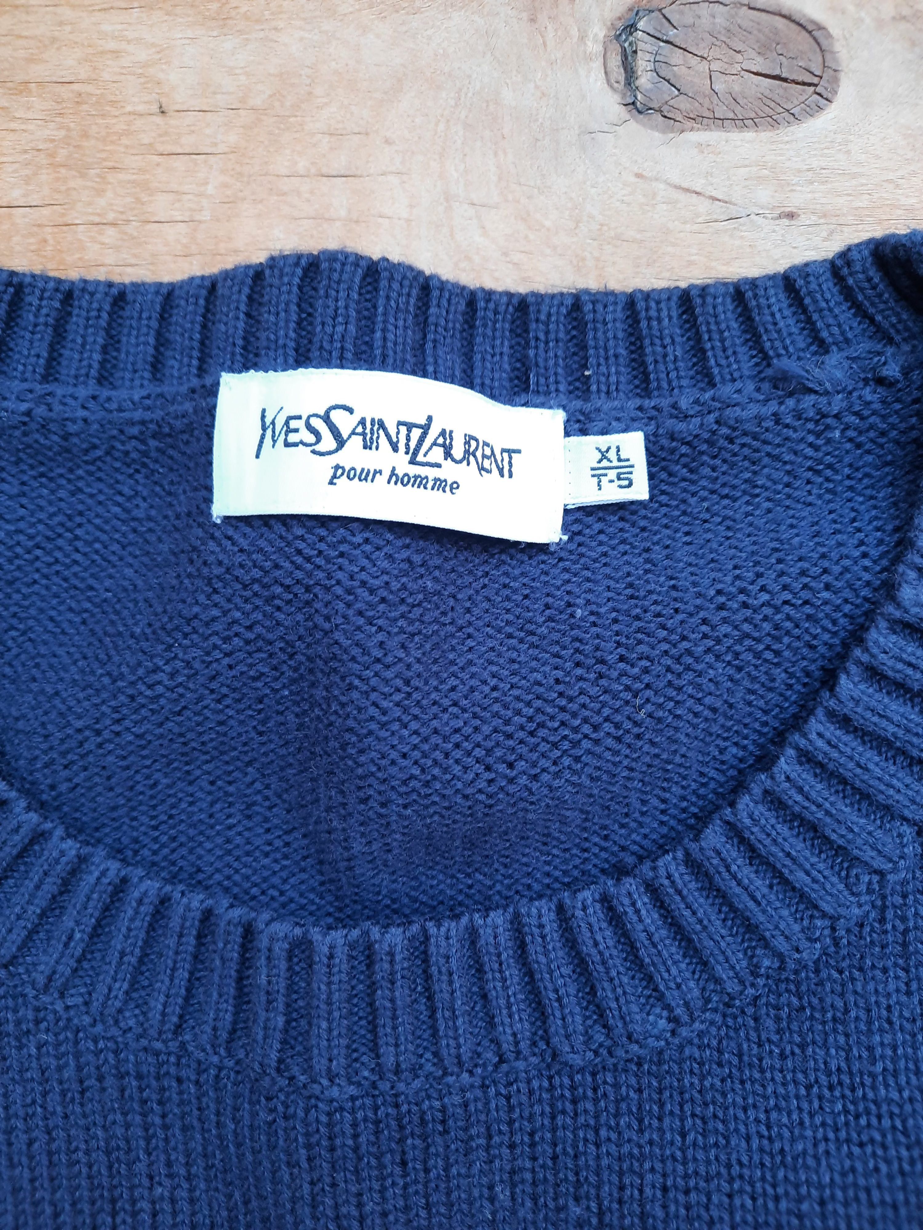 Yves Saint Laurent Yves Saint Laurent Navy Knit Sweater Mens Size XL Pullover Size US XL / EU 56 / 4 - 3 Thumbnail