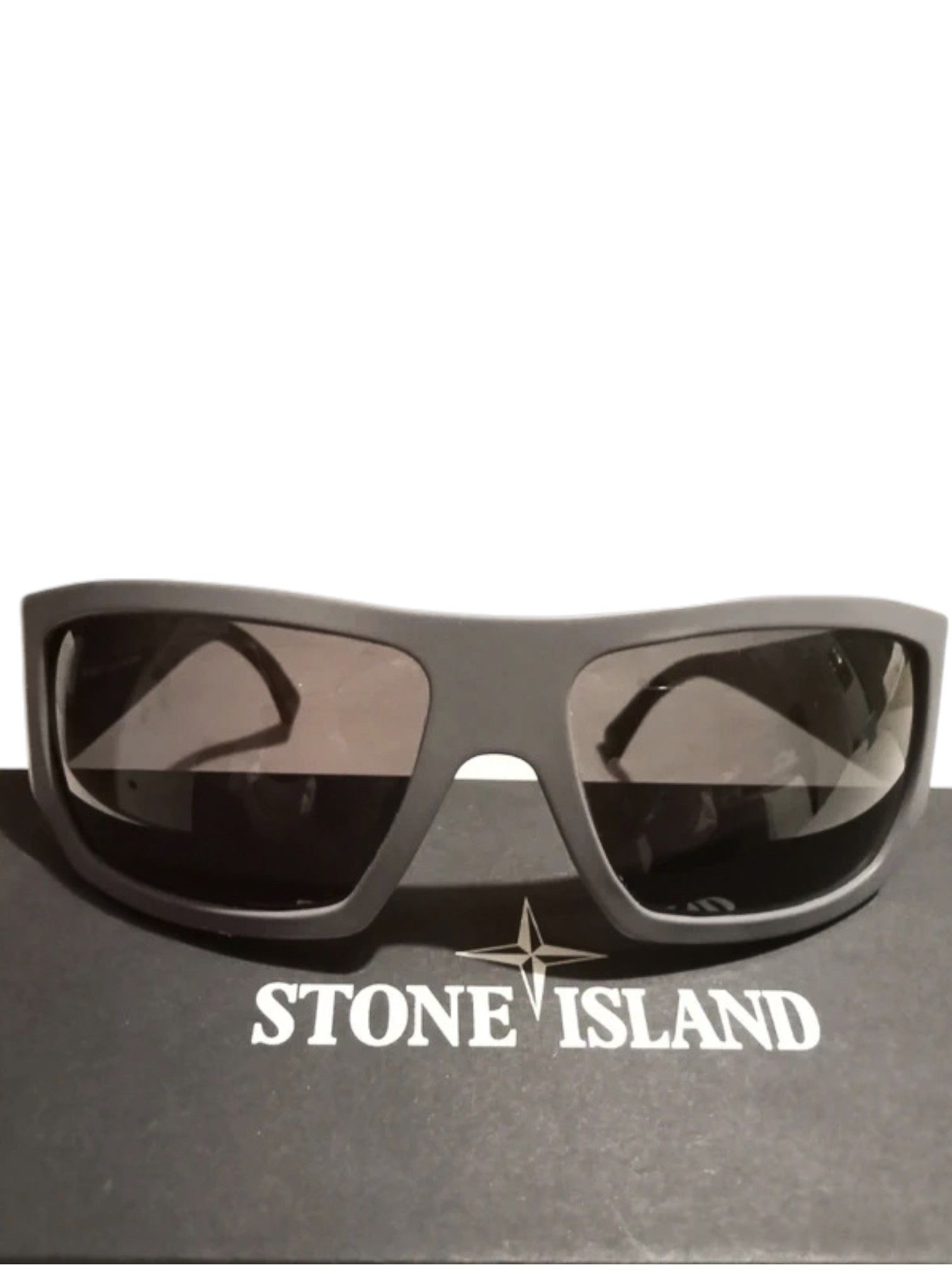 Stone Island Stone Island Black Wraparound Shield Sunglasses c. 2010s Size ONE SIZE - 1 Thumbnail