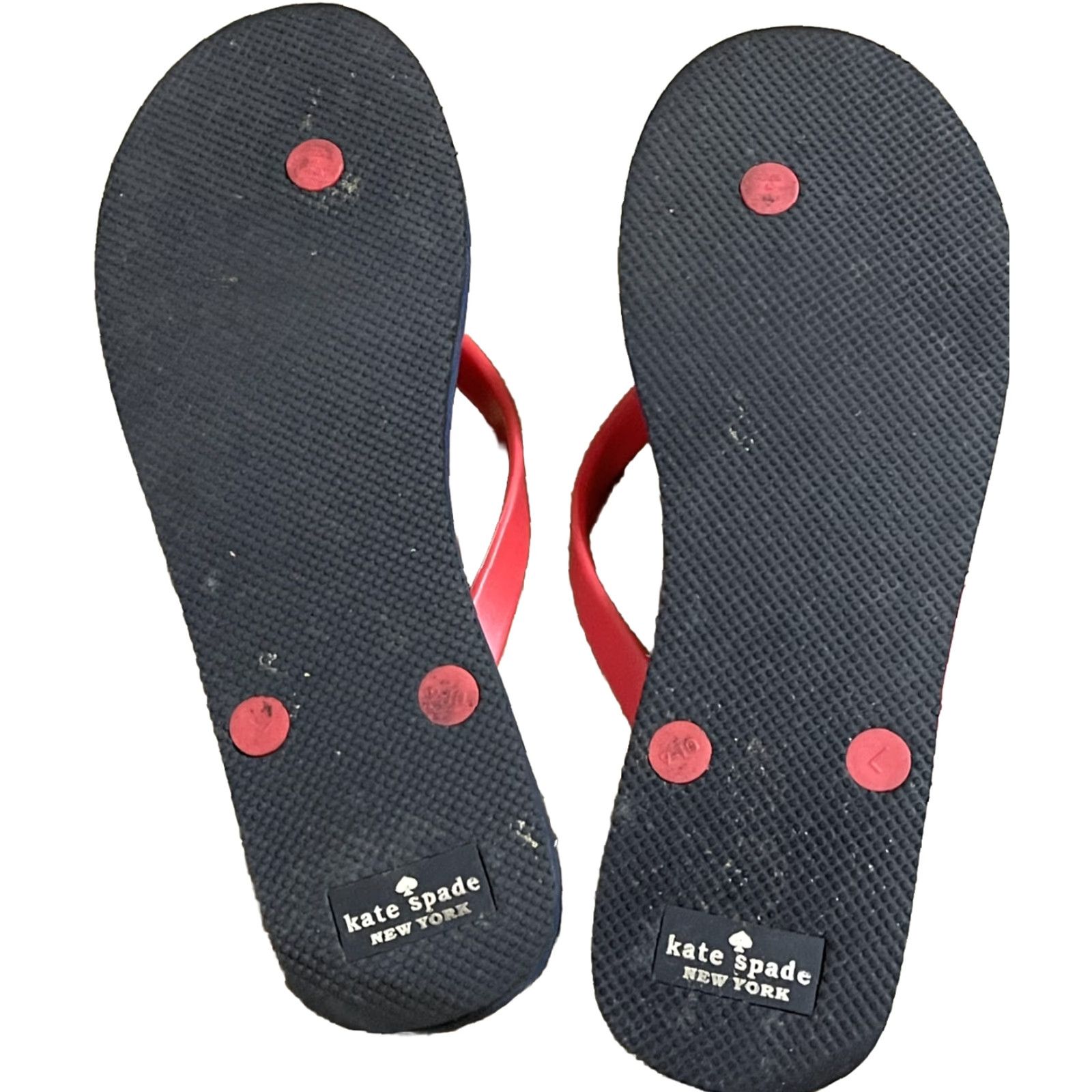 Vintage kate spade new york Nova Floral Print Flip Flops Navy Red Thongs Size 9 US Sandal Women Flat Shoes Size US 9 / IT 39 - 6 Thumbnail