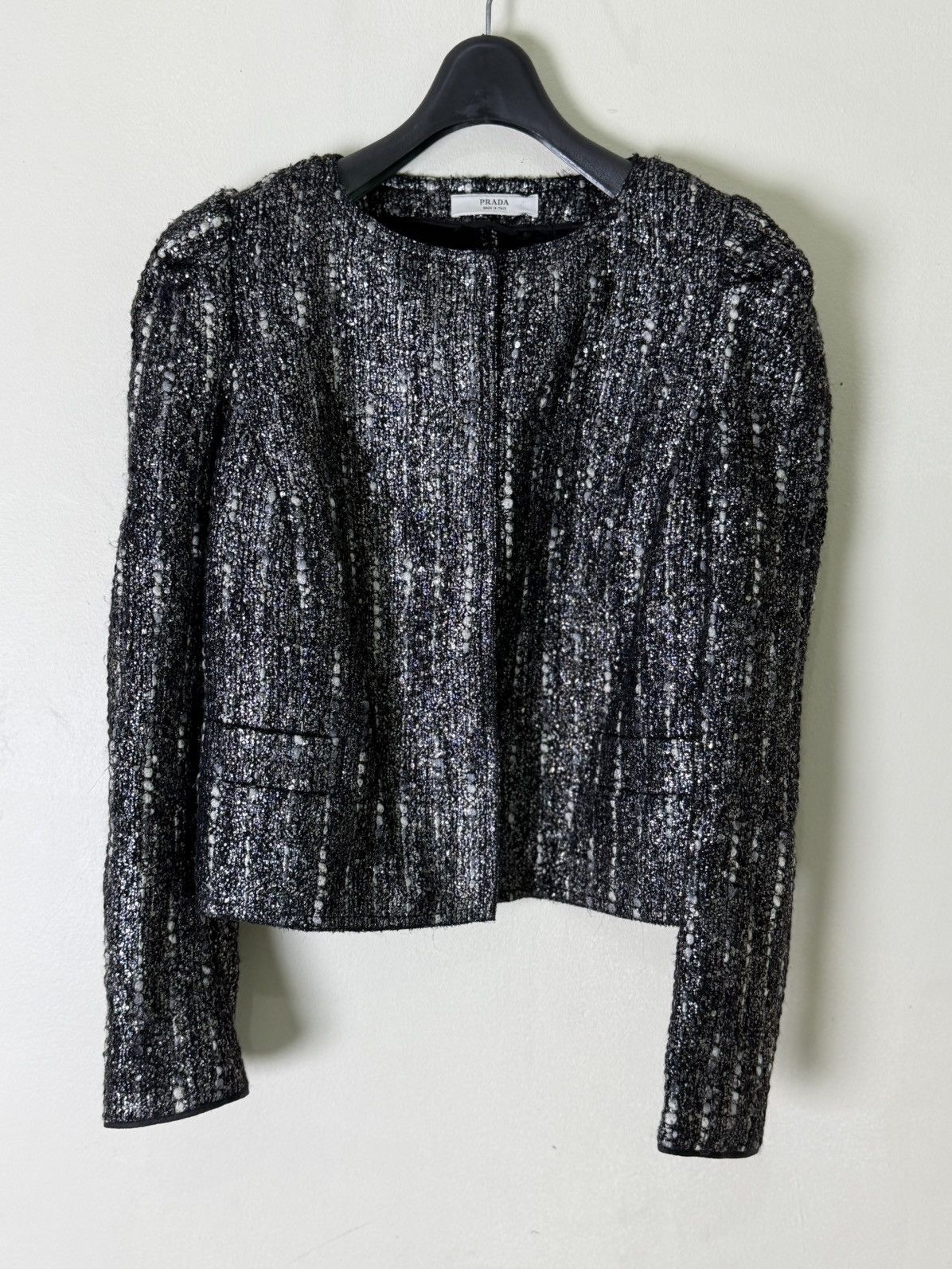 Prada Black Fiber Tweed Jacket