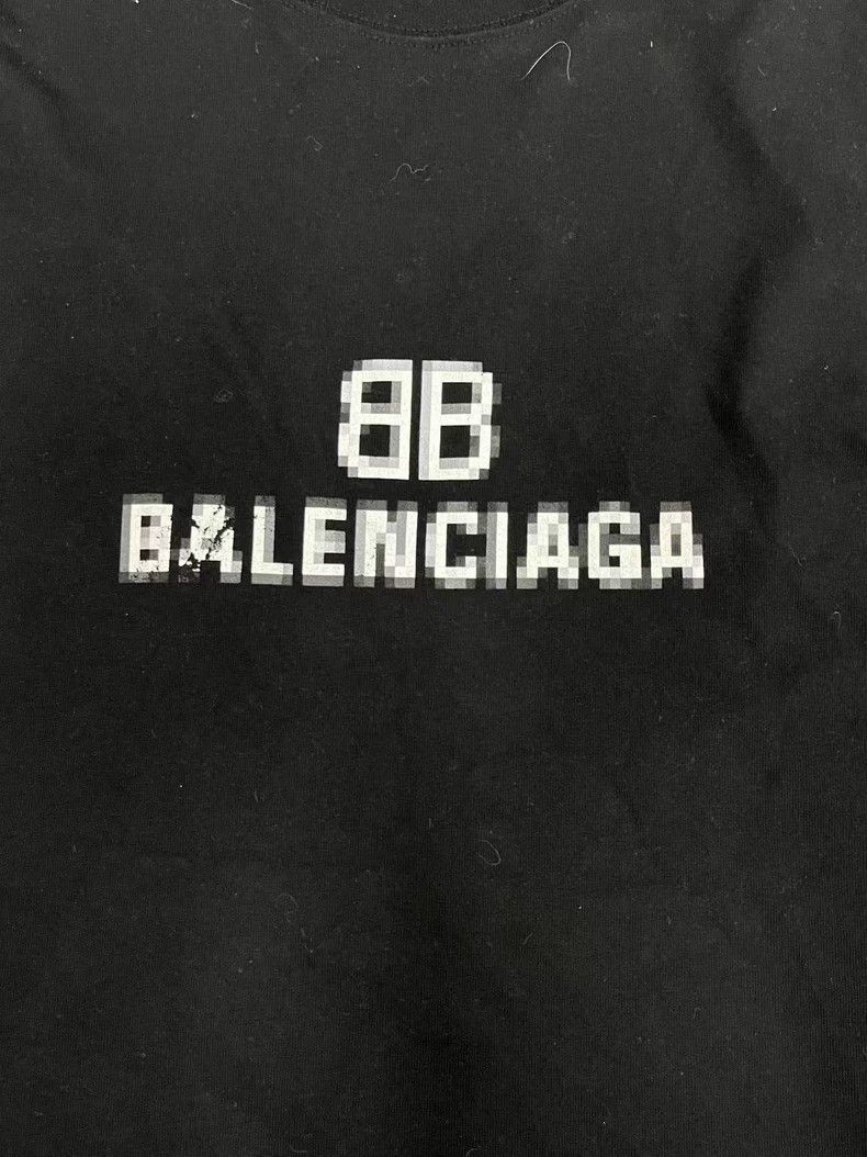 Balenciaga Balenciaga Mosaic Blur Logo BB Letter Loose Short Sleeve D Size XS / US 0-2 / IT 36-38 - 3 Thumbnail