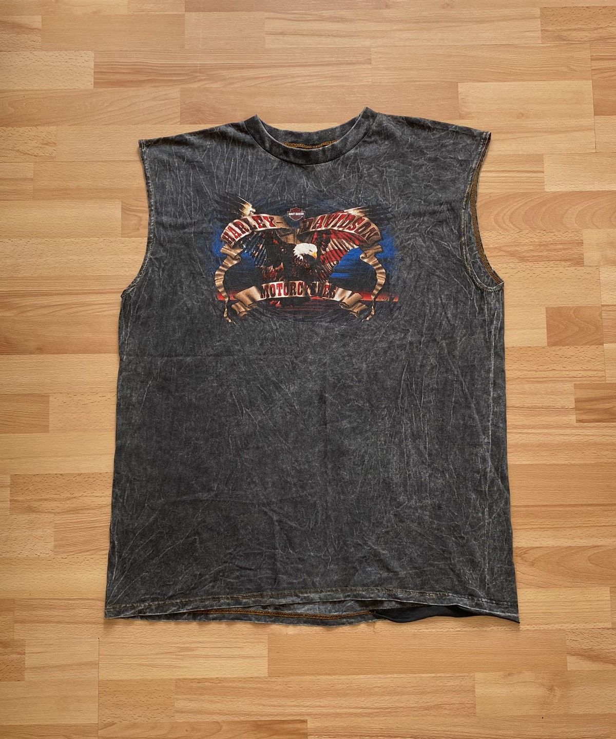 Harley Davidson Vintage Harley Davidson Sleeveless Shirt Sz XL Cut Off 90s Size US XL / EU 56 / 4 - 1 Thumbnail