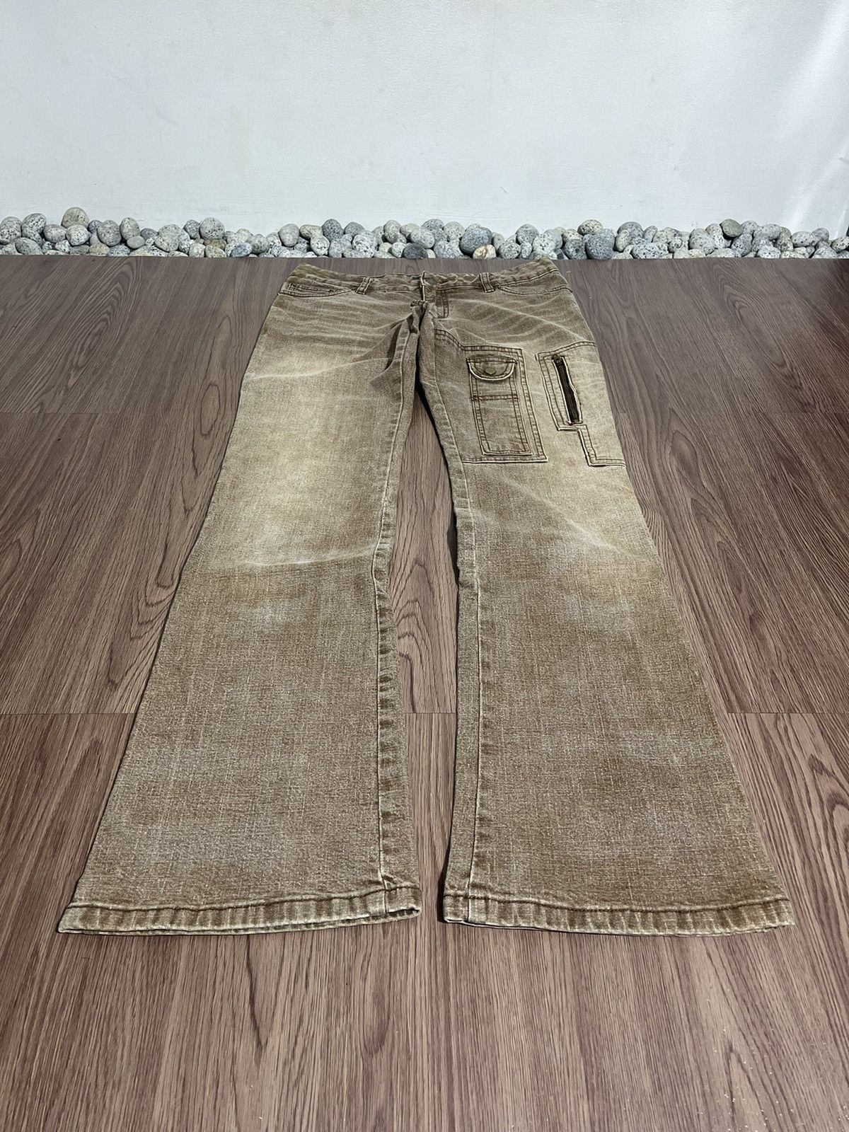 If Six Was Nine × Japanese Brand × Vintage Jouer Aux Echecs flare mudwash jeans rare design Size US 31 - 4 Thumbnail