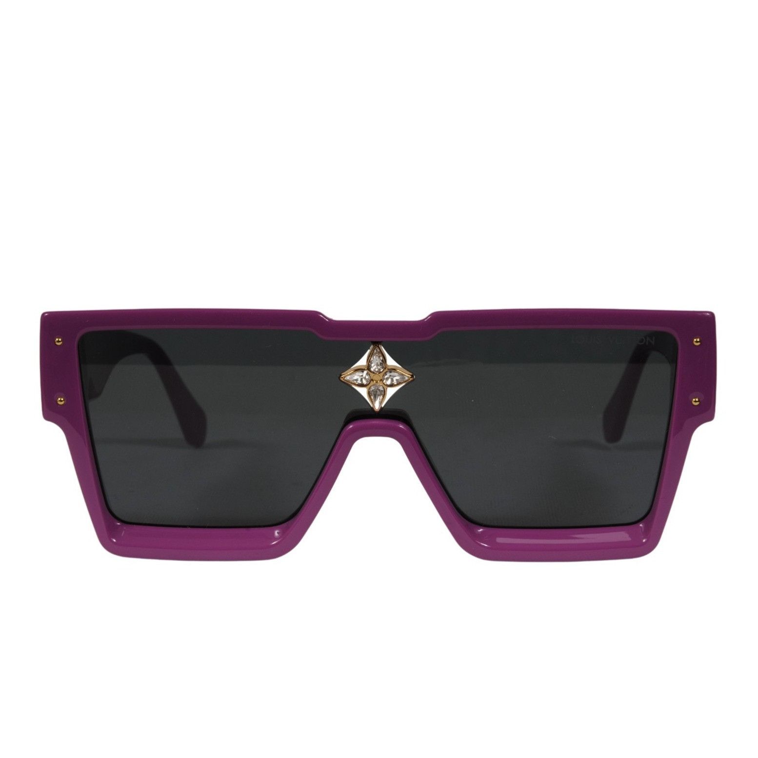 Louis Vuitton Cyclone Sunglasses Purple Square Acetate Glass Size ONE SIZE - 16 Thumbnail