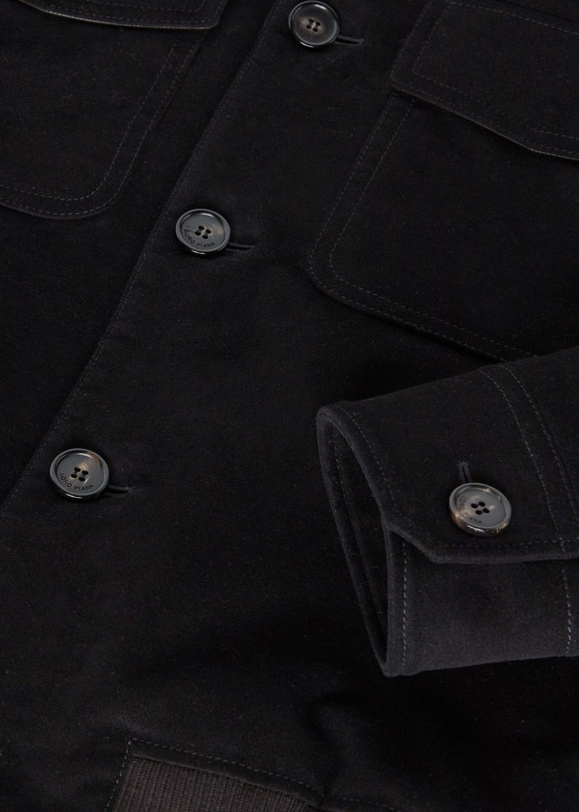 Loro Piana o1srvl11e0225 FAN9977 Kiku Velvet Bomber Jacket in Black Size US XL / EU 56 / 4 - 7 Thumbnail