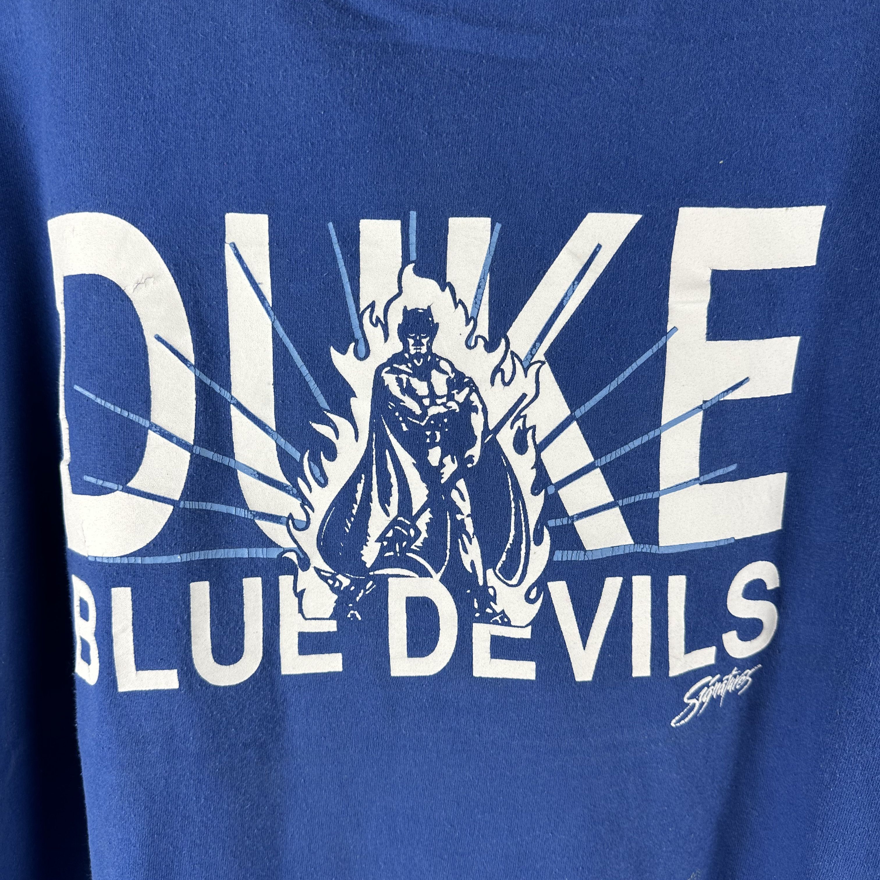 Vintage 90s Duke Blue Devils NCAA Mascot Single Stitch T-Shirt Size US XL / EU 56 / 4 - 2 Thumbnail