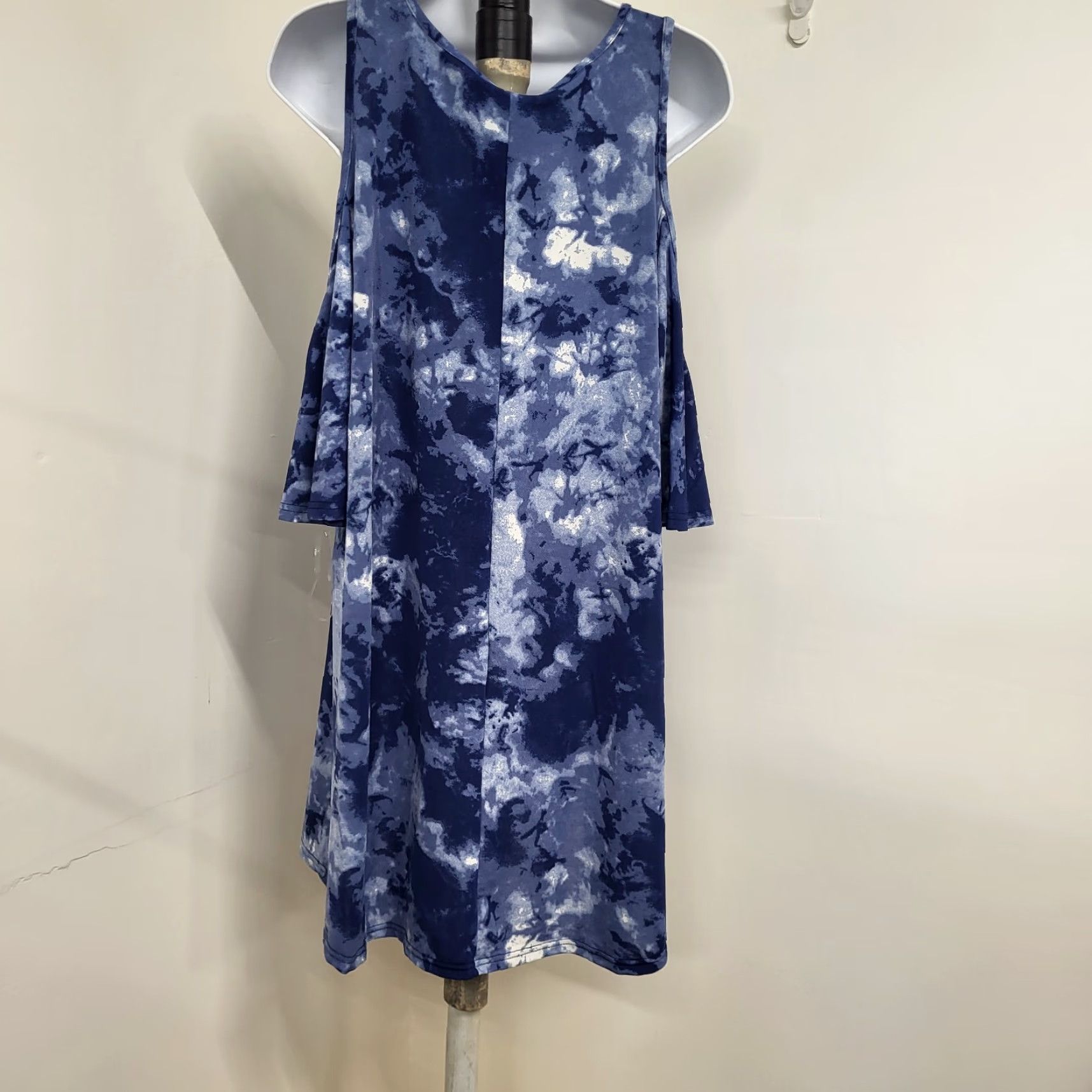 Vintage Lildy Blouse Women L/XL Cold Shoulder Tunic Top Tie Dye Blue White Floral Bohemian Beach Tropical 3/4 Sleeve Shirt Shirt Womens Ladies Clothing NWT Size L / US 10 / IT 46 - 7 Thumbnail