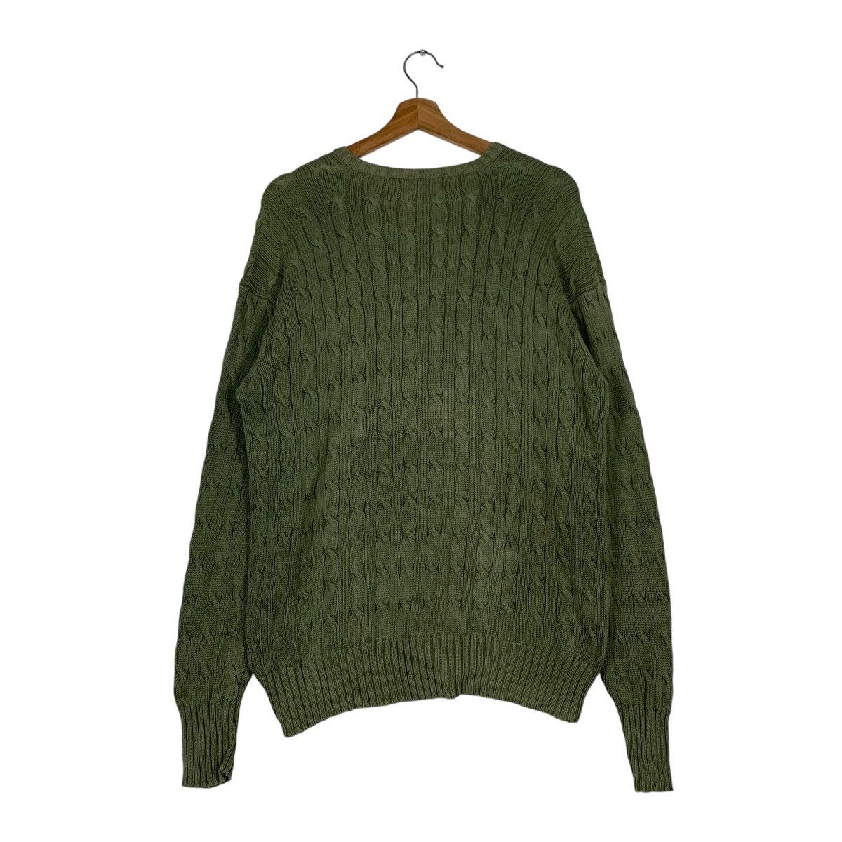 Polo Ralph Lauren POLO RALPH LAUREN Cable Knit Green Sweater #1193-C54 Size US L / EU 52-54 / 3 - 11 Thumbnail