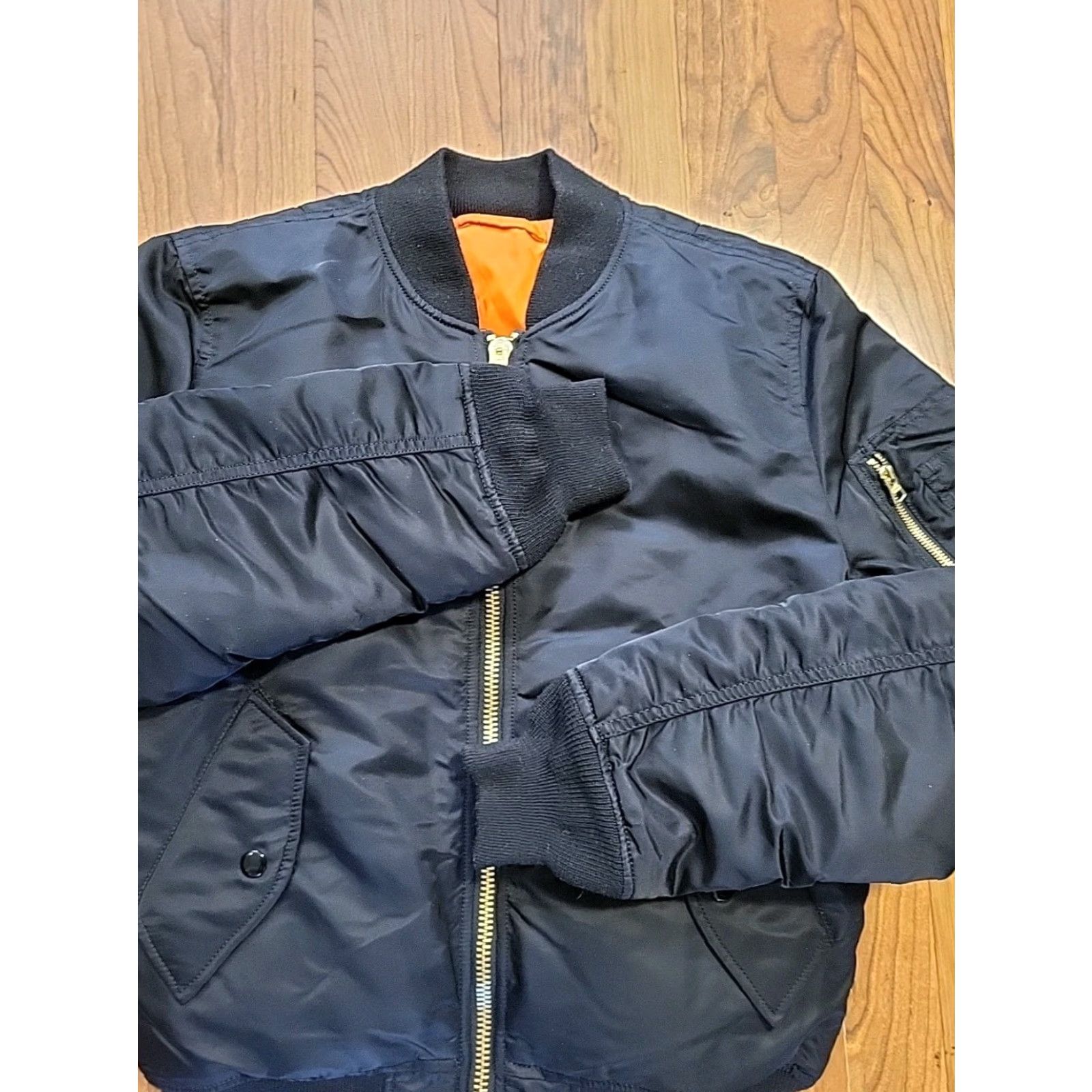Vintage VINTAGE Alpha MA-1 Bomber Jacket Mens Small Black Nylon Zip Up Reversible 90s Army USA Style United States 40 in Chest Size US S / EU 44-46 / 1 - 4 Thumbnail