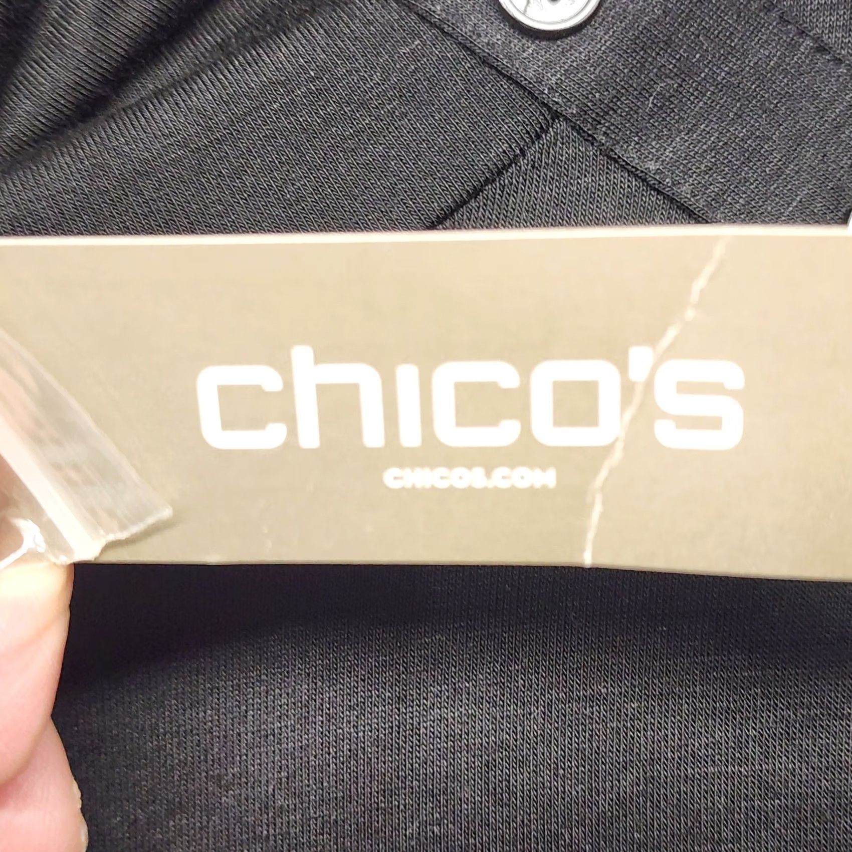 Vintage Chicos Zenergy Tunic Top Womens L Black Long Sleeve Stretch Blouse Shirt Mens? Size L / US 10 / IT 46 - 7 Thumbnail