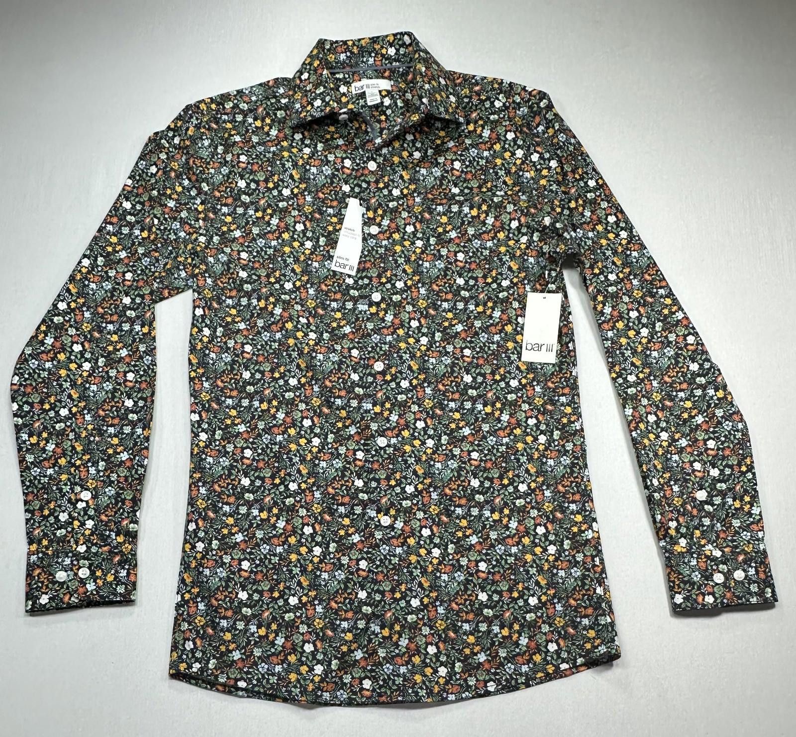 Bar III Bar III Easy Care Slim Fit Floral Pattern Button Down Small Size US S / EU 44-46 / 1 - 1 Thumbnail