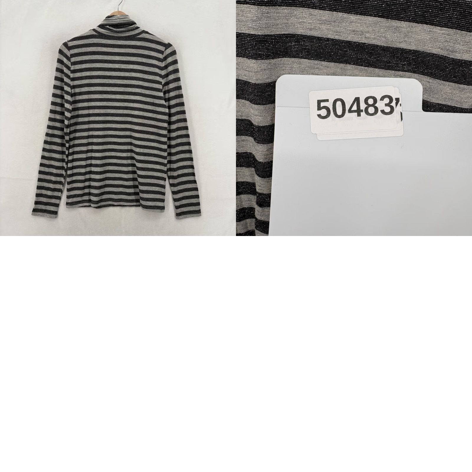Loft LOFT Shirt Womens Large Gray Metallic Stripe Cowl Neck Long Sleeve Top NWT Size L / US 10 / IT 46 - 9 Thumbnail