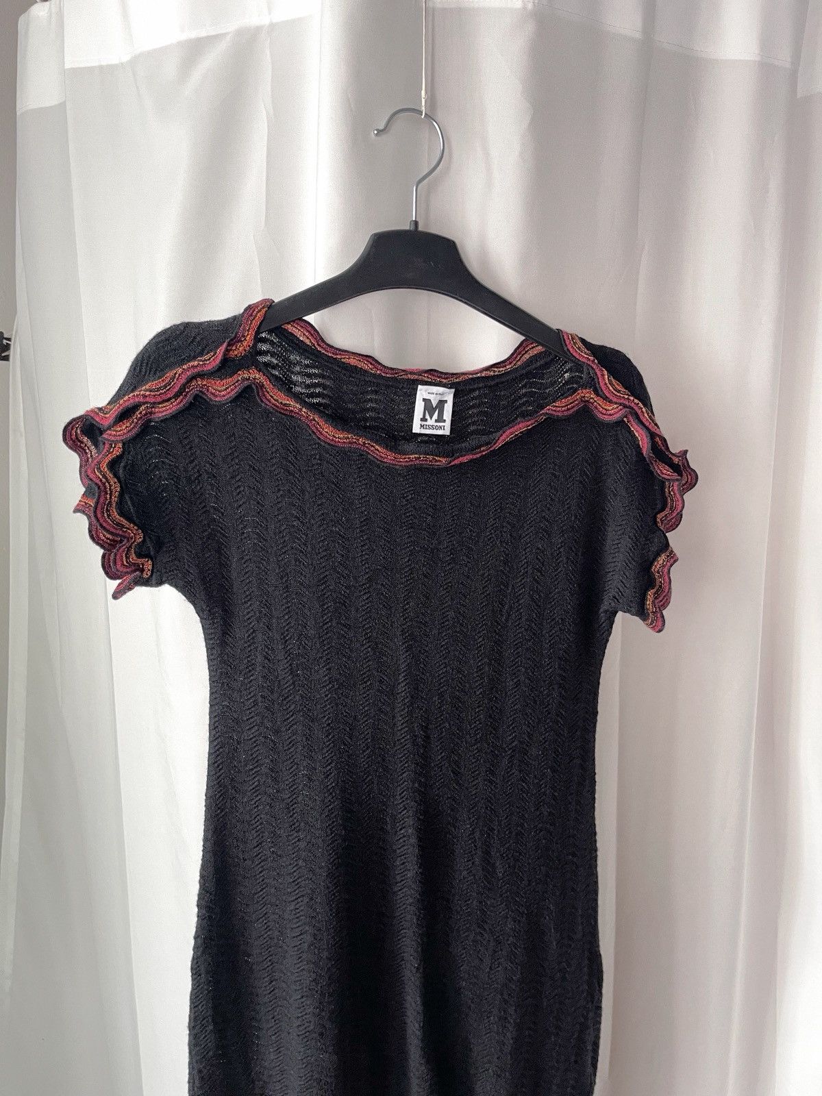 Missoni Missoni Black Pattered Knit Short Sleeve Dress Size M / US 6-8 / IT 42-44 - 5 Thumbnail