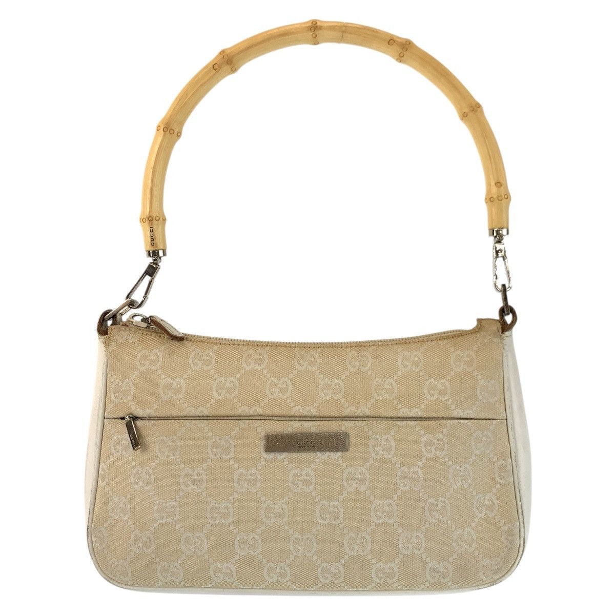 Gucci Gucci Gucci GG Canvas Bamboo Handbag Leather Handbag 0013870 DUTY FREE for USA Size ONE SIZE - 1 Thumbnail