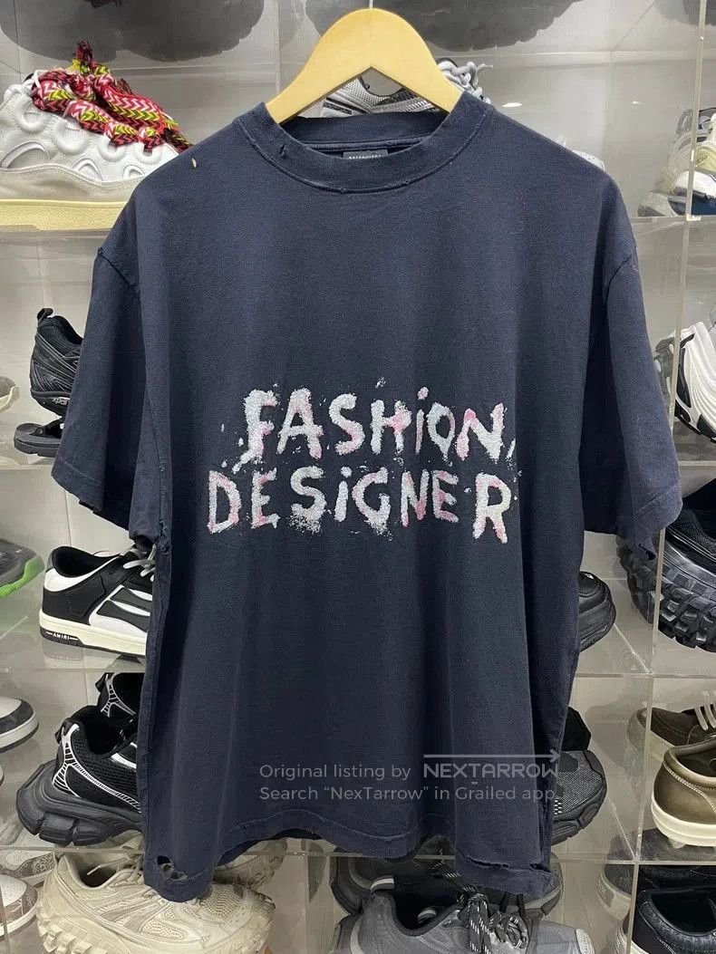 Balenciaga Balenciaga 25SS Sequin Distressed Tee. Size US L / EU 52-54 / 3 - 1 Thumbnail