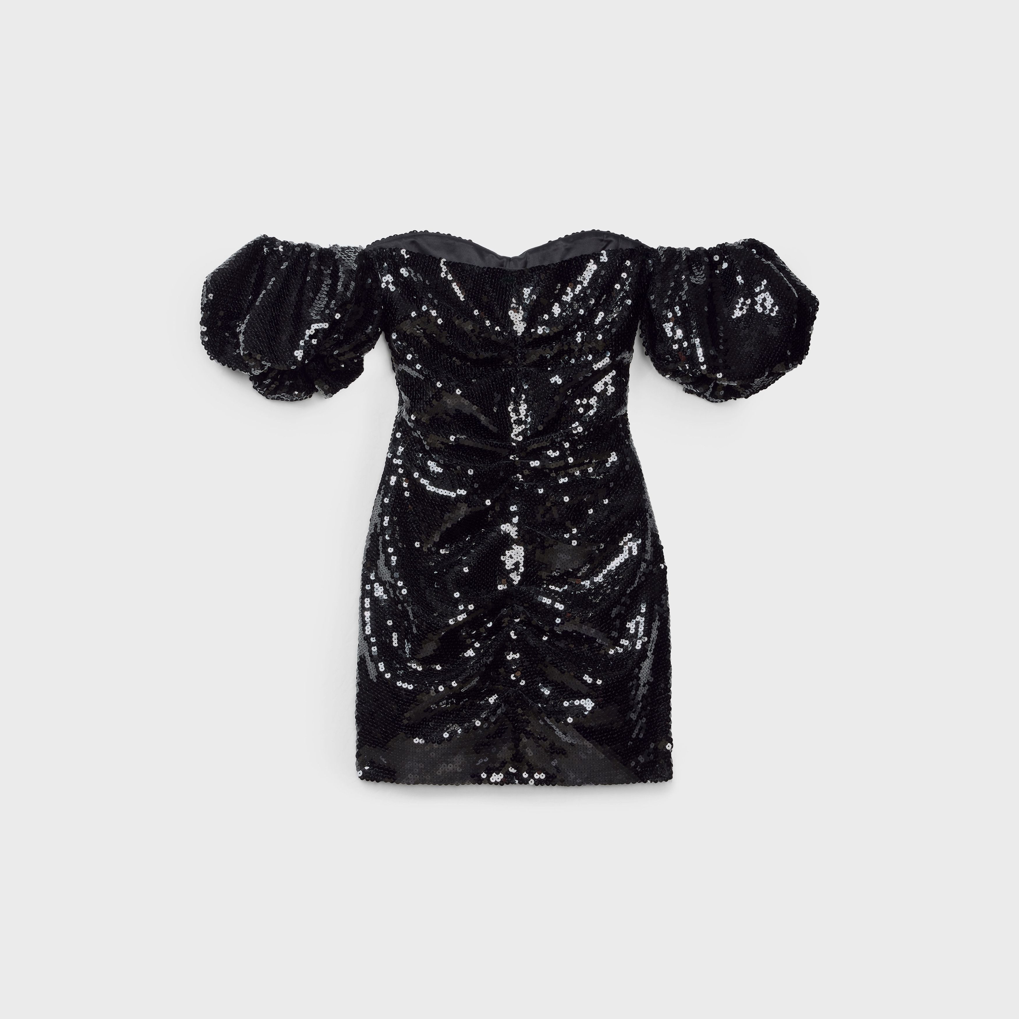 Celine o1w1db11124 Embroidered Bustier Mini Dress in Black Size XS / US 0-2 / IT 36-38 - 2 Thumbnail