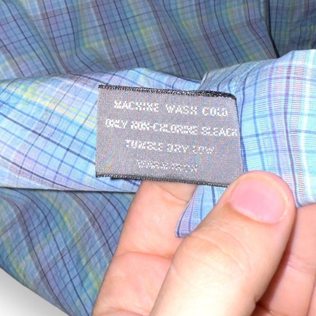 Robert Talbott Talbots for Men Teal Blue Check Twill Button Down Shirt L Size US L / EU 52-54 / 3 - 8 Thumbnail